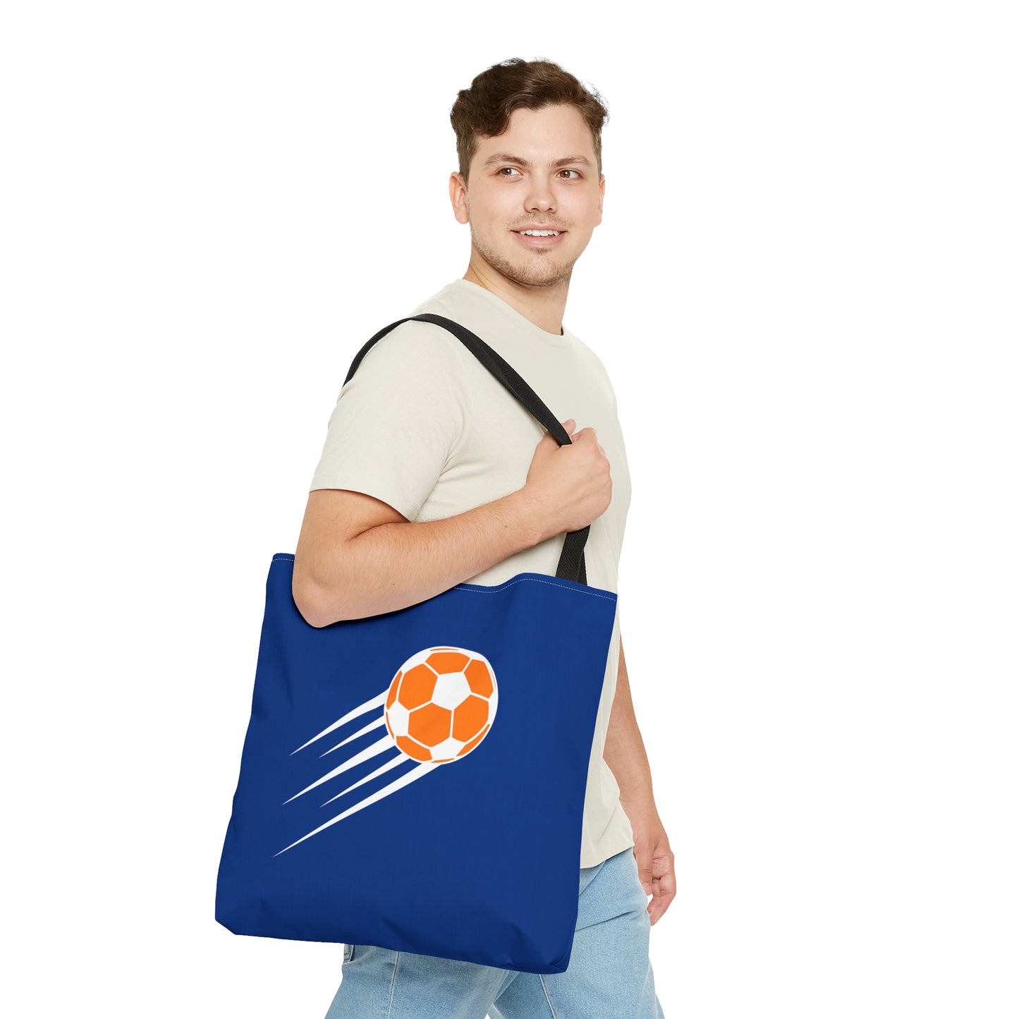 SOCCER Tote Bag, Blue and Orange