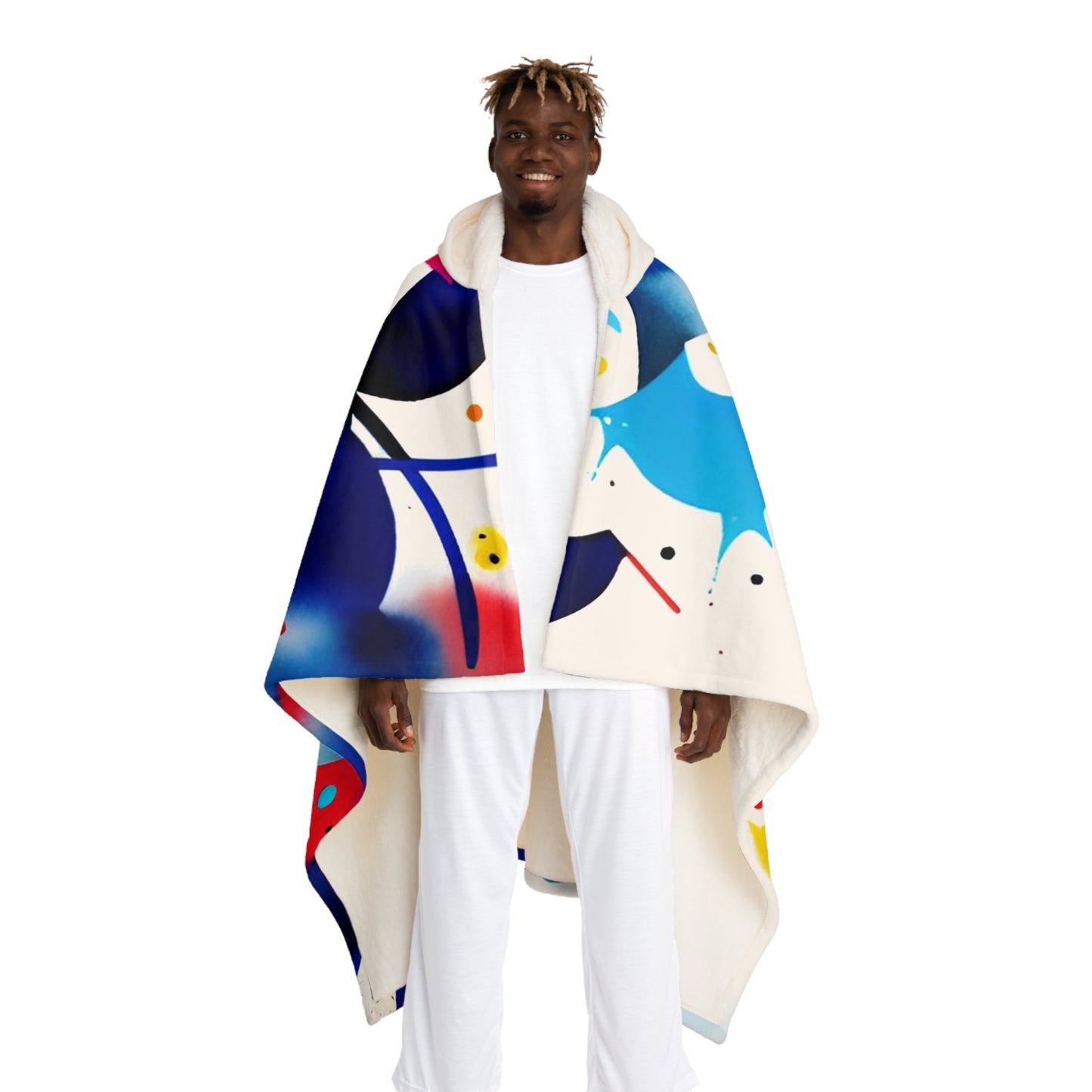 Hooded Sherpa Fleece Blanket, Inspired by Miro