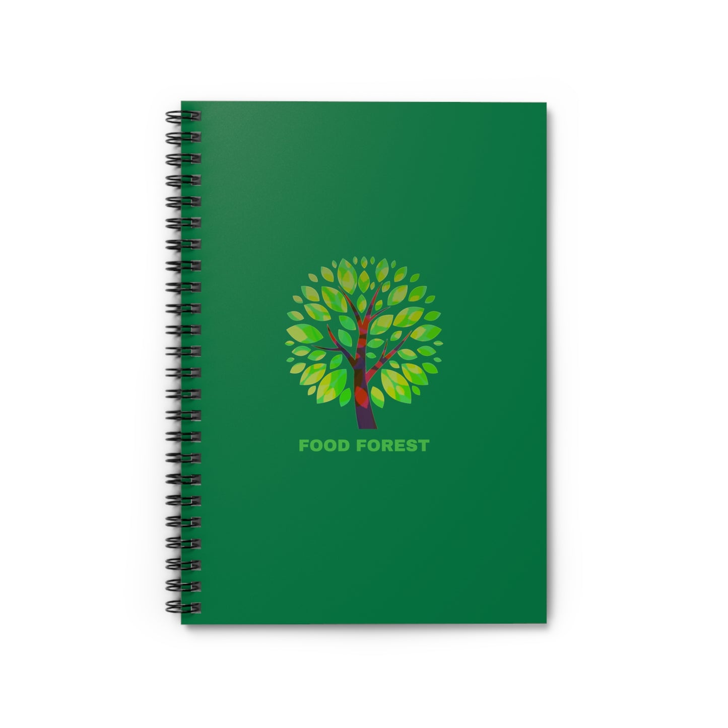 FOOD FOREST Spiral Notebook, Ruled Line, Green Cover