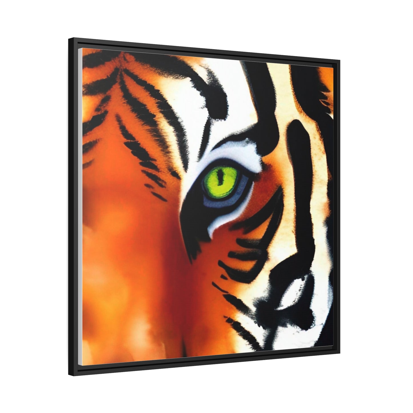 TIGER, Matte Canvas, Black Frame