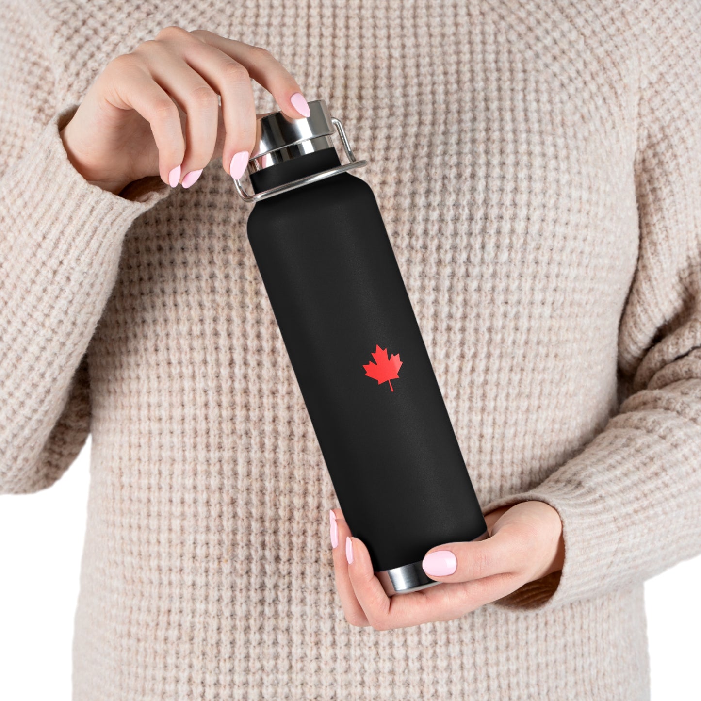 Copper Vacuum Insulated Bottle, 22oz, Canadian Maple Leaf