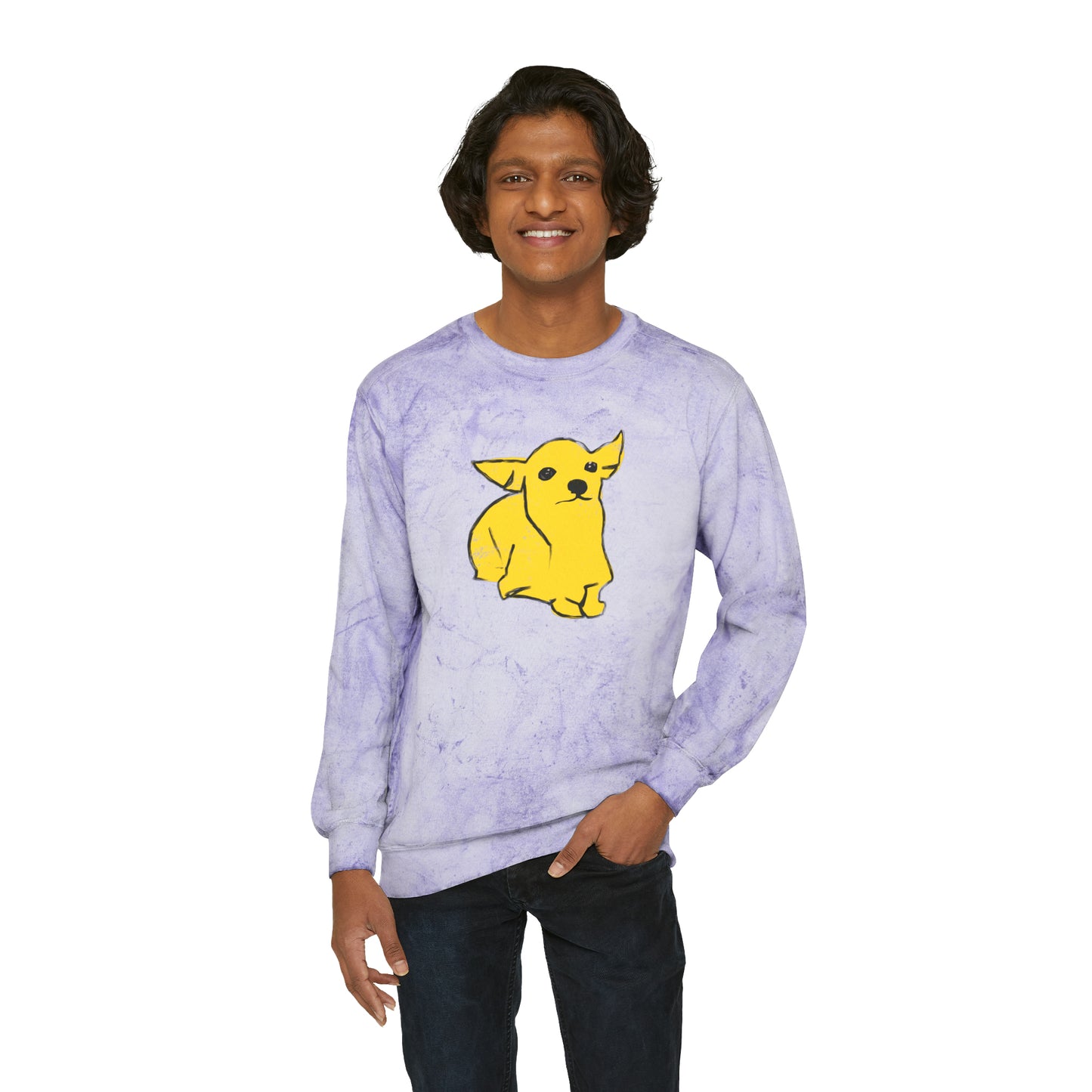Chaco the Chihuahua, Unisex Color Blast Crewneck Sweatshirt
