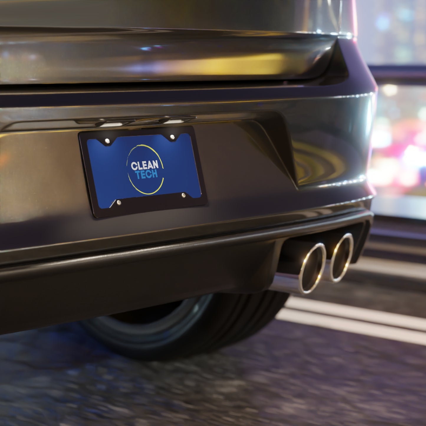 CLEANTECH License Plate, Blue