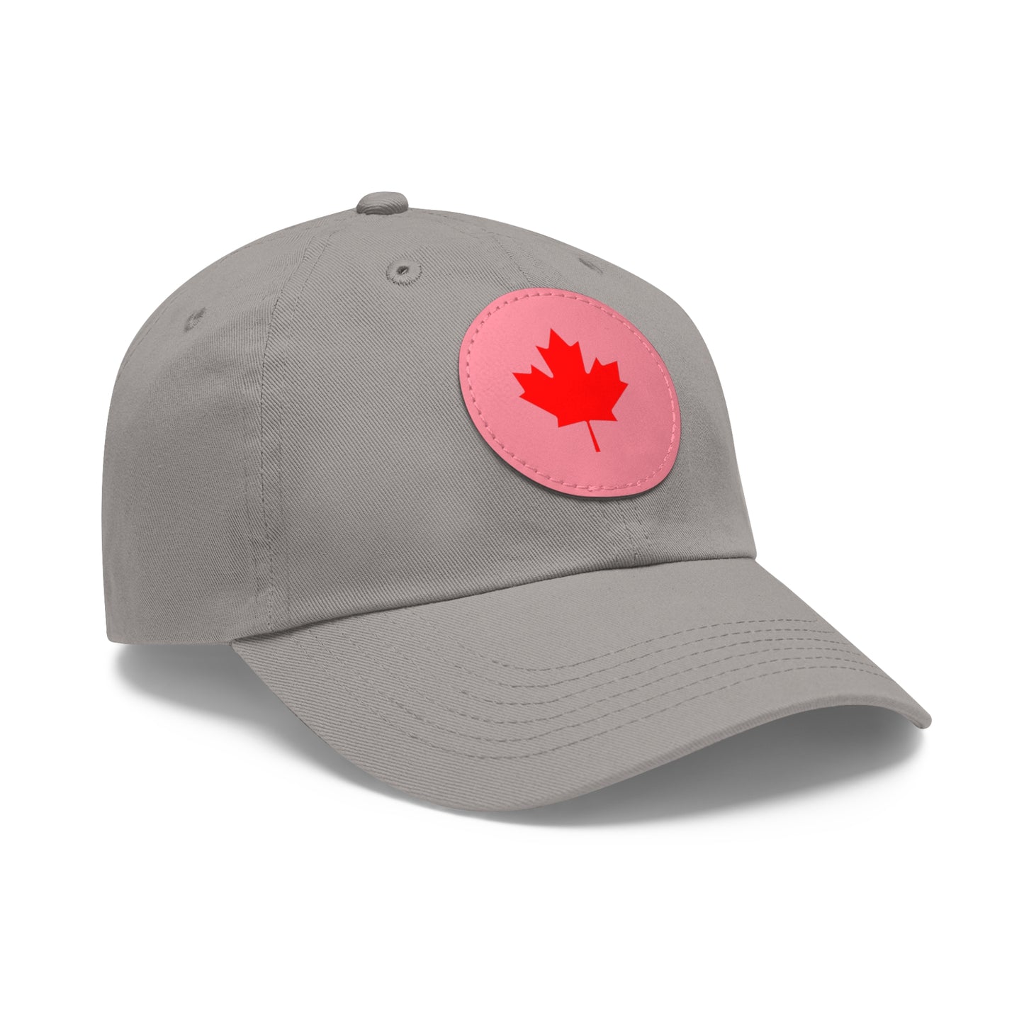 Dad Hat with Leather Patch (Round) with Canadian Maple Leaf