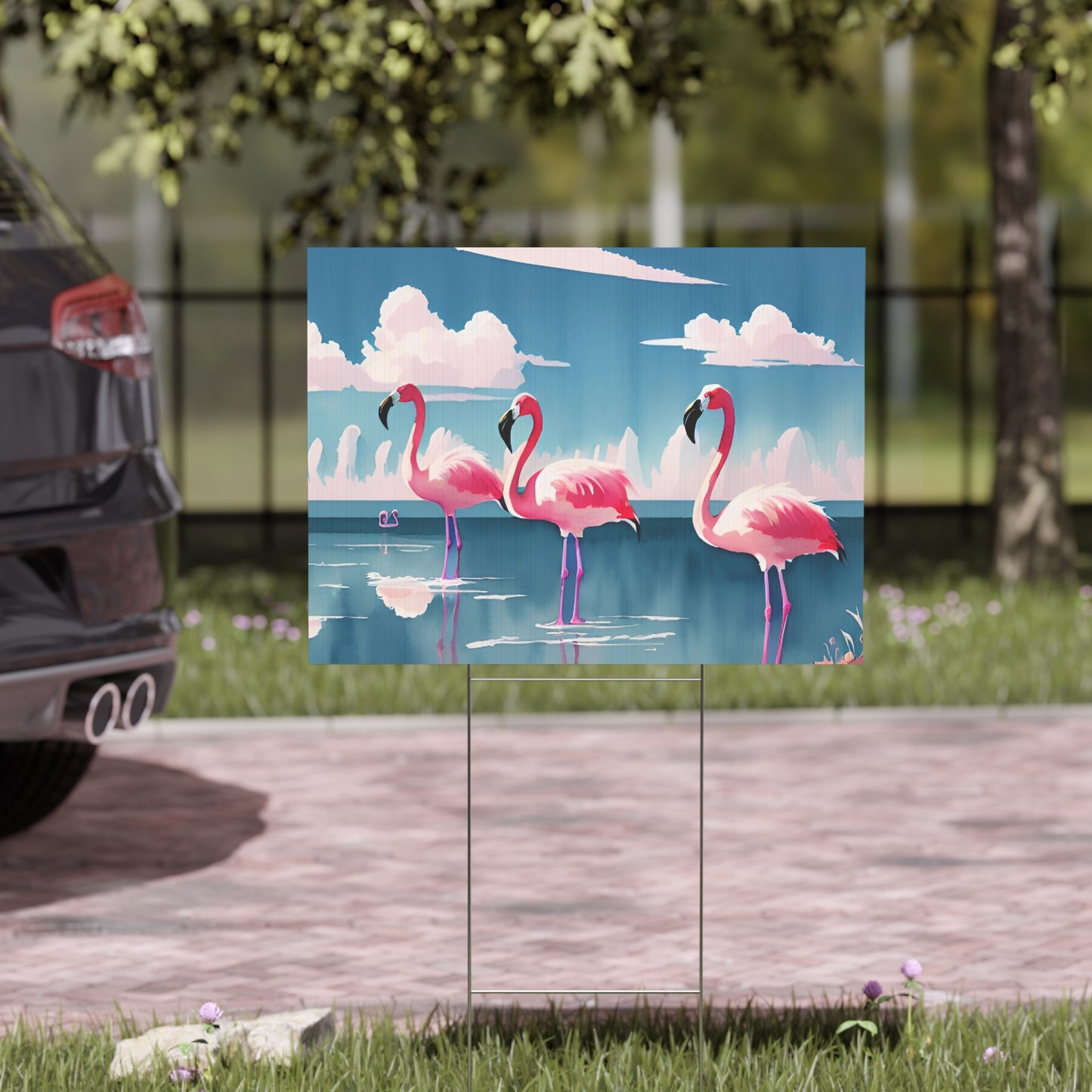 Flamingos Yard Sign