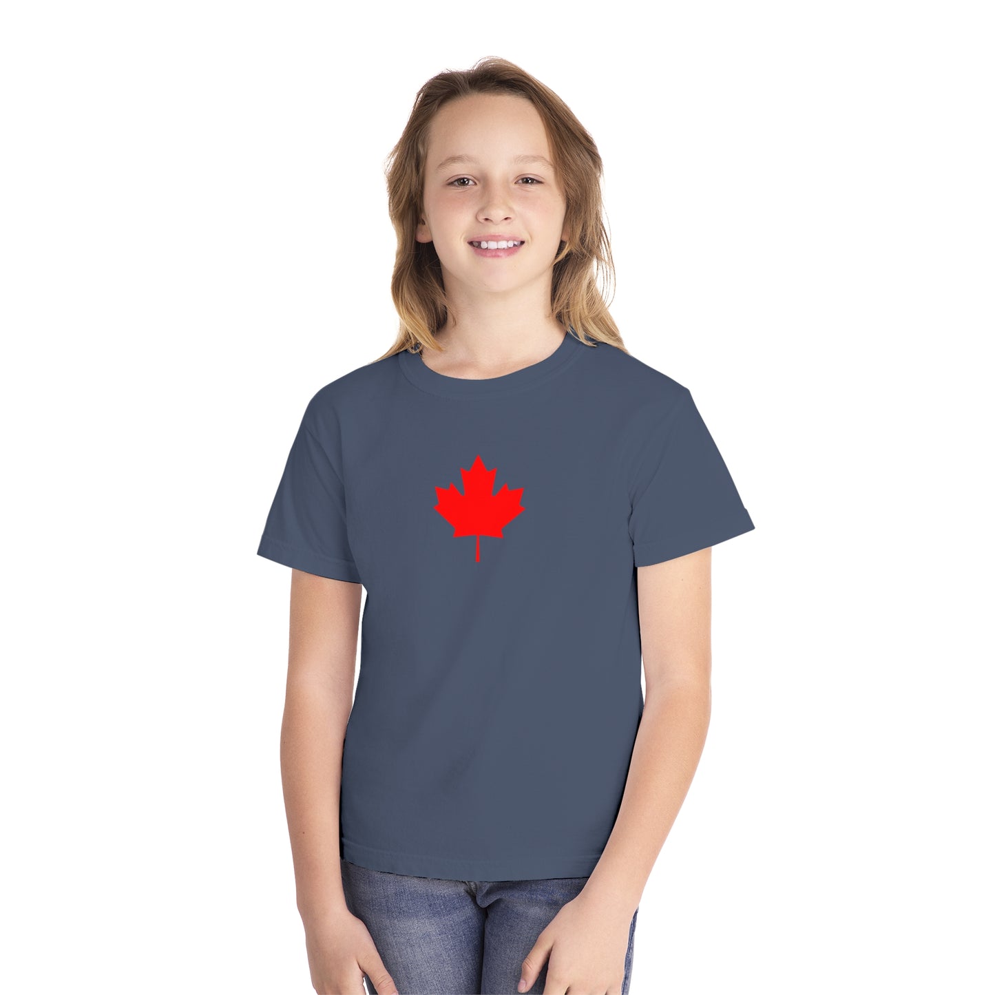 Youth Midweight Tee, Canadian Maple Leaf