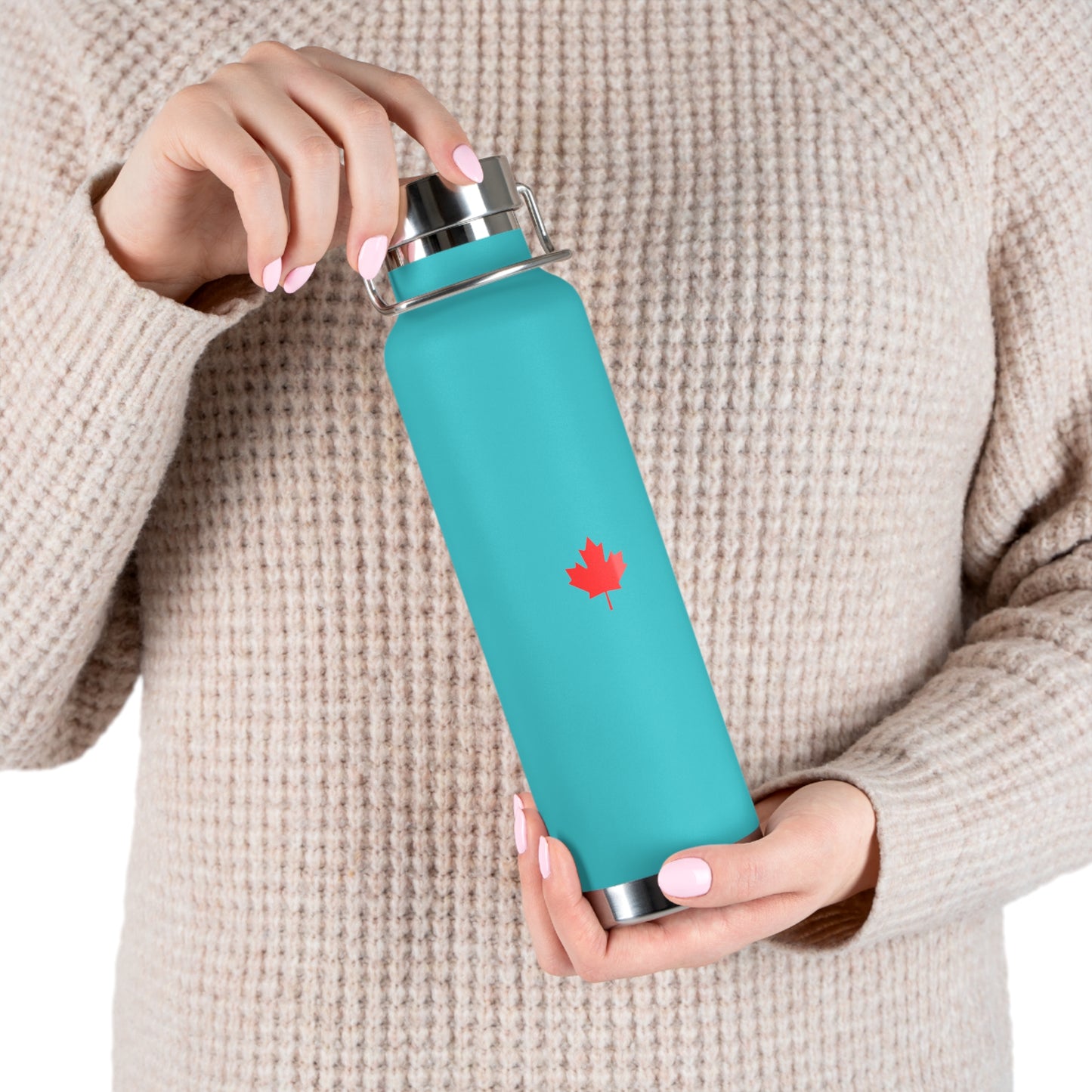 Copper Vacuum Insulated Bottle, 22oz, Canadian Maple Leaf