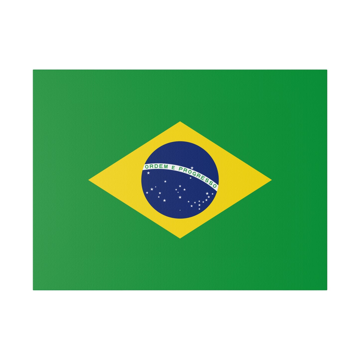 Brazilian Flag Matte Canvas, Stretched, 0.75"