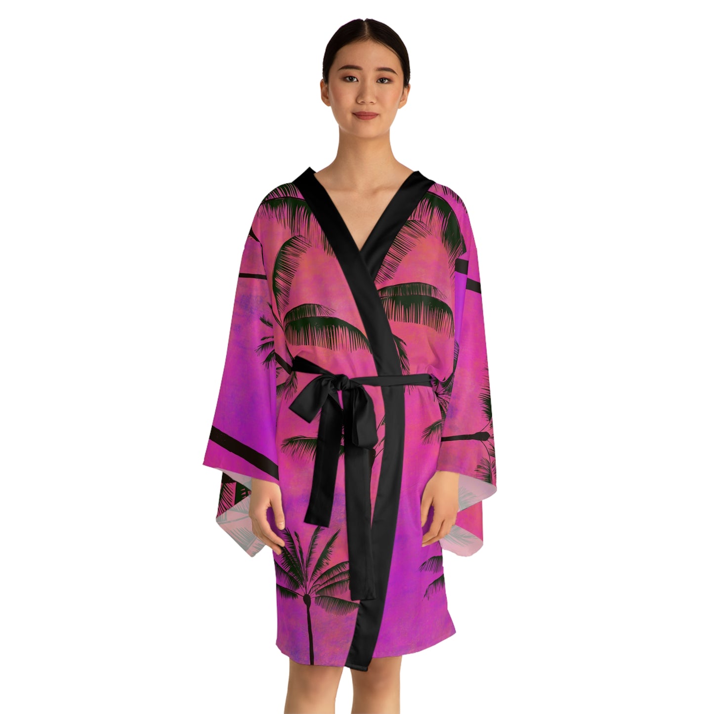Tropical Long Sleeve Kimono Robe