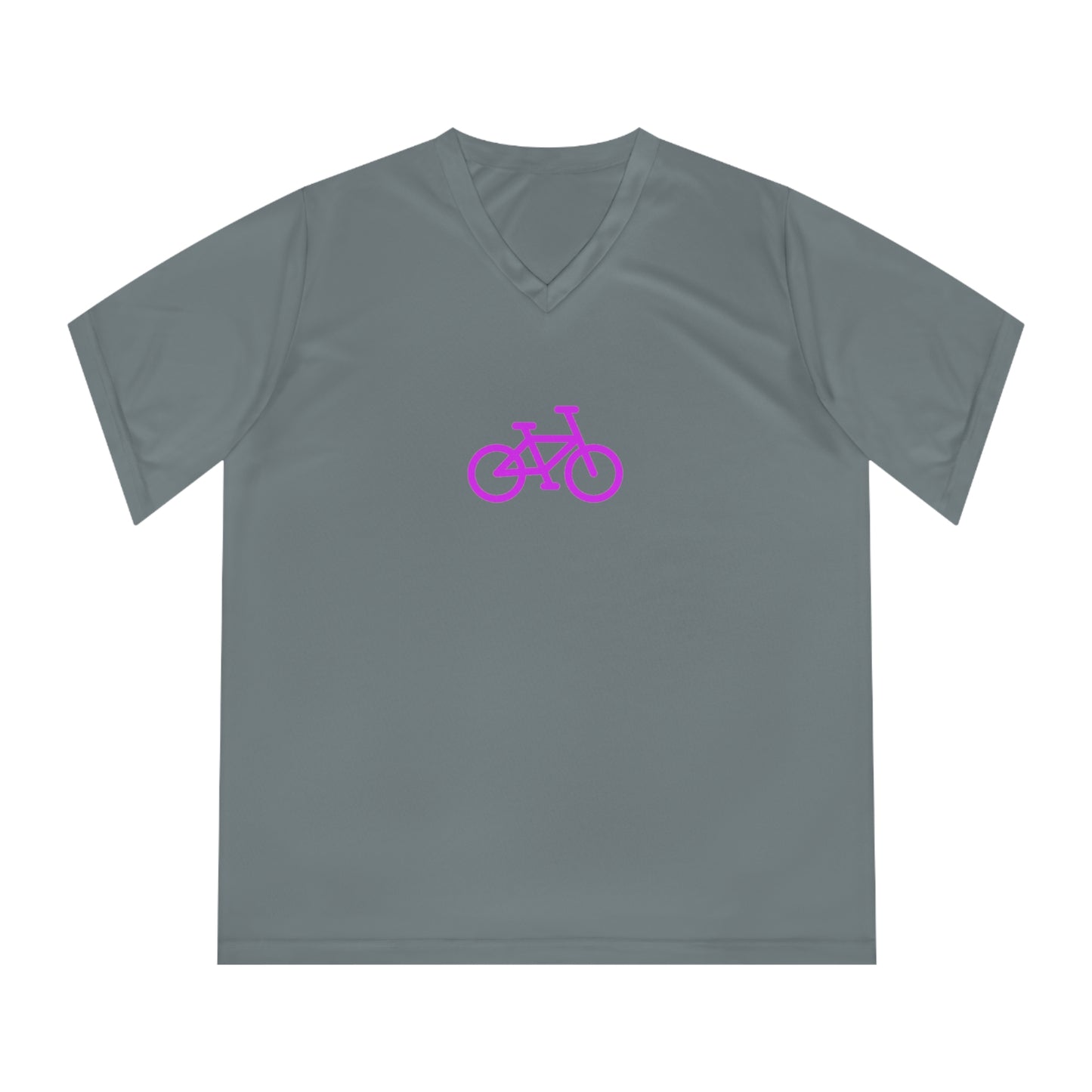 BIKE Women's Performance V-Neck T-Shirt, Pink Print