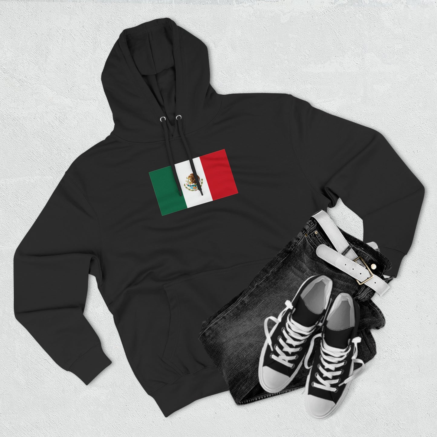 Mexican Flag, Unisex Premium Pullover Hoodie