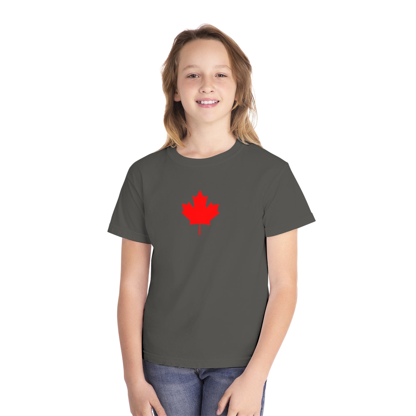 Youth Midweight Tee, Canadian Maple Leaf