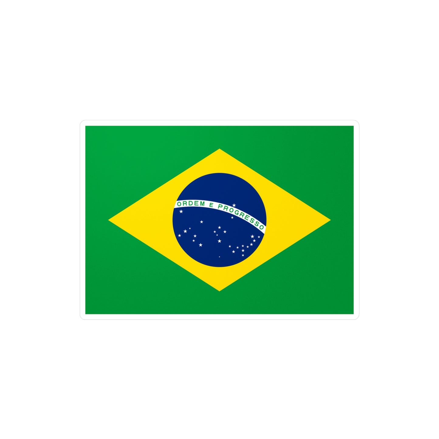 Brazilian Flag, Kiss-Cut Vinyl Decals