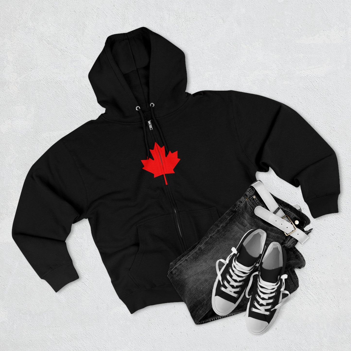 Canadian Maple Leaf, Unisex Premium Full Zip Hoodie