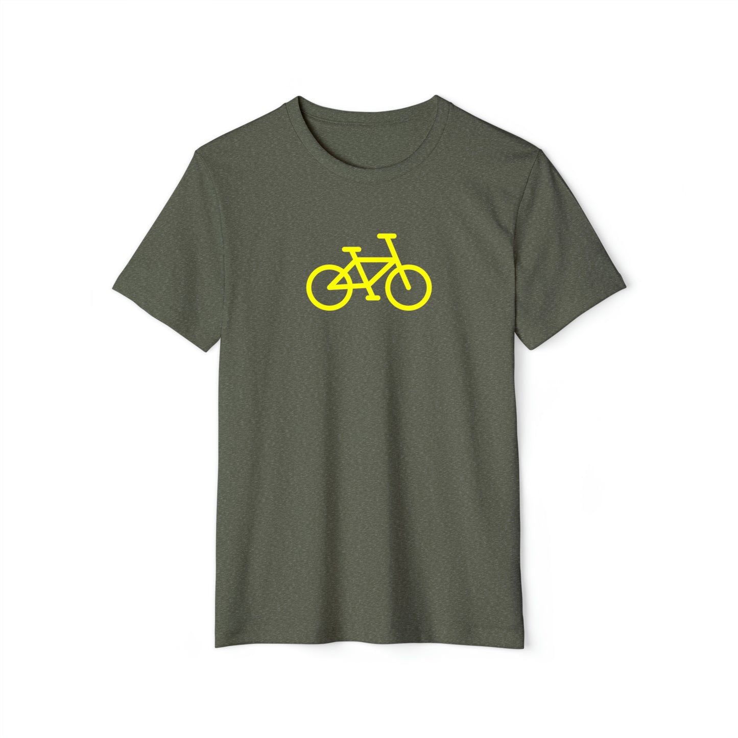 BIKE Unisex Recycled Organic T-Shirt, Gold Print