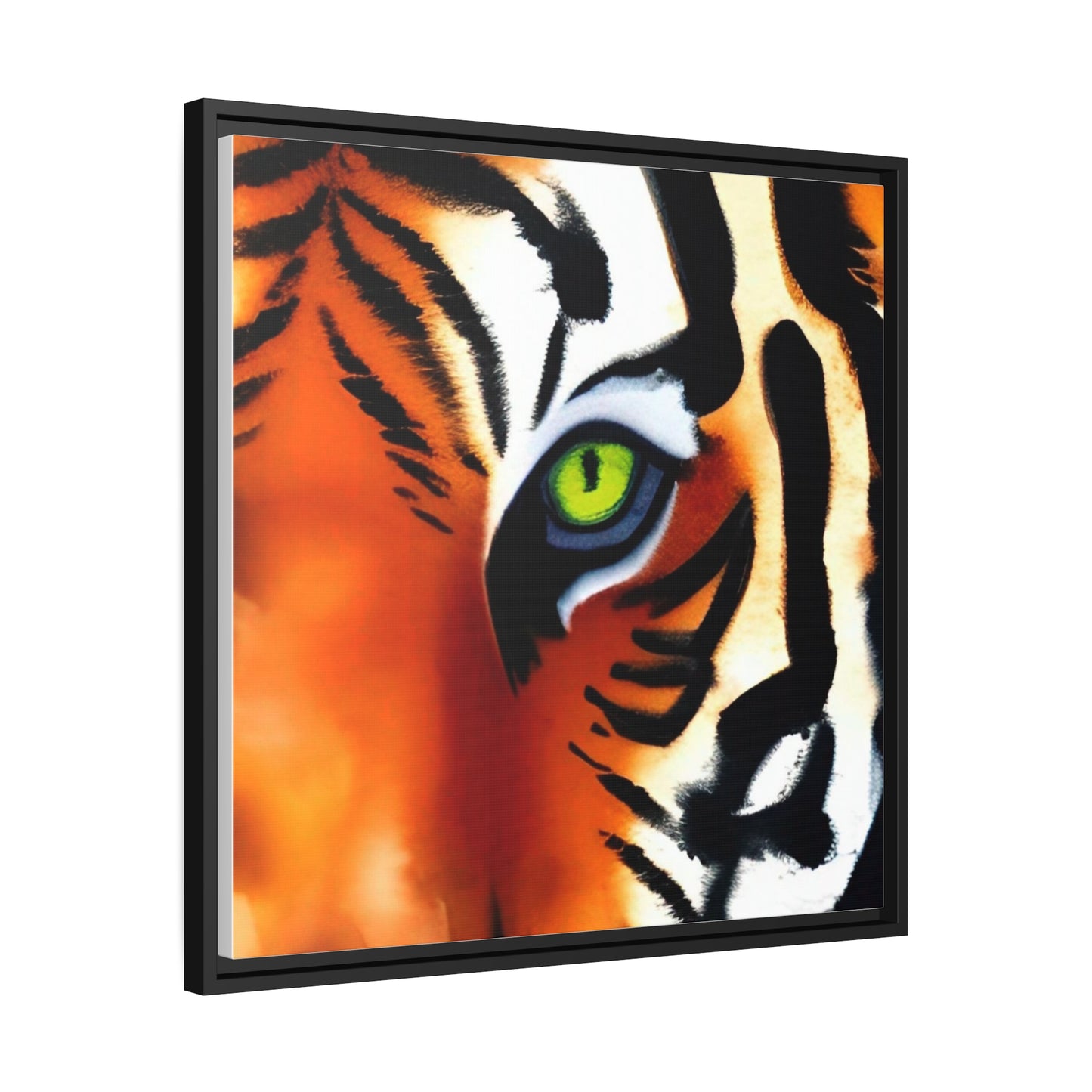TIGER, Matte Canvas, Black Frame