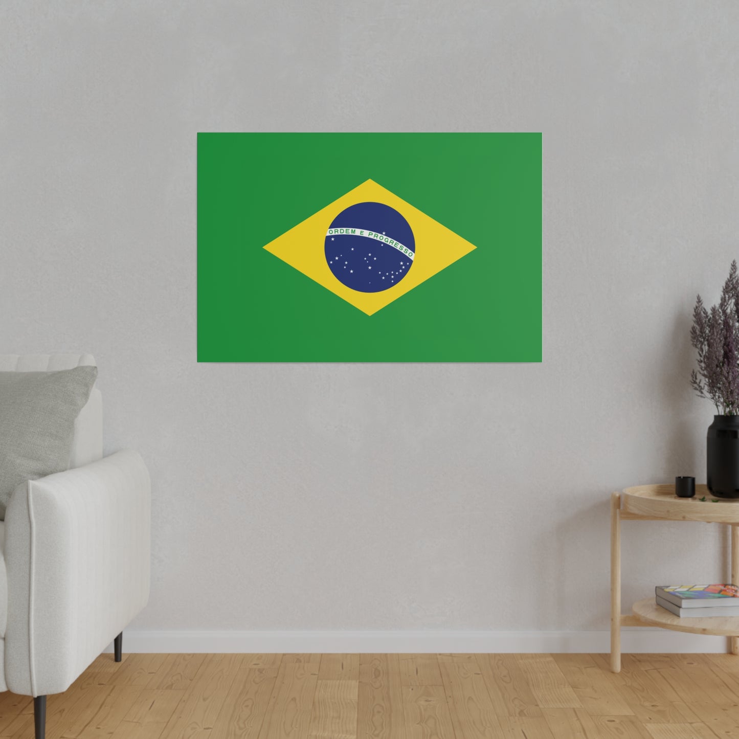 Brazilian Flag Matte Canvas, Stretched, 0.75"