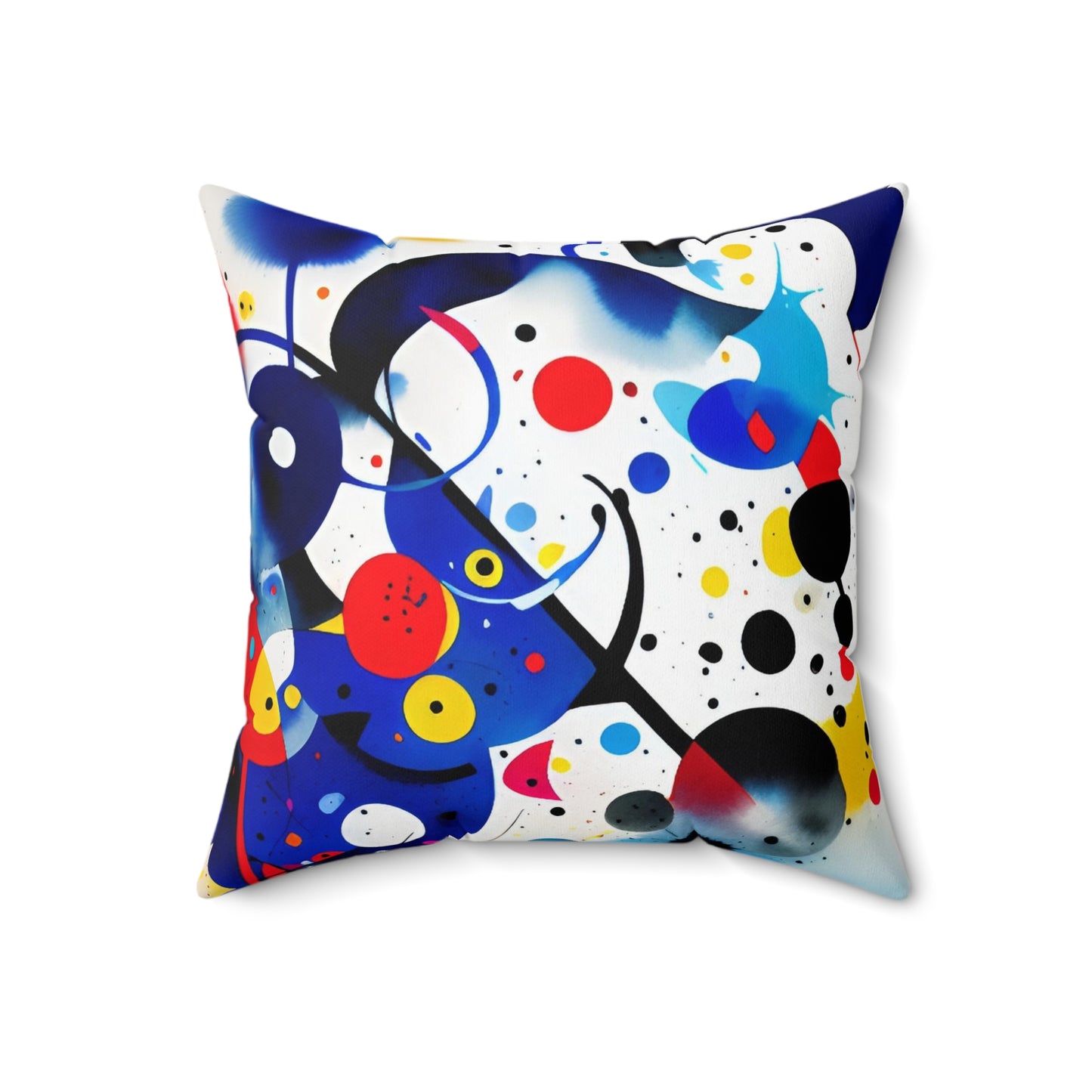Spun Polyester Square Pillow, Inspired by Miro