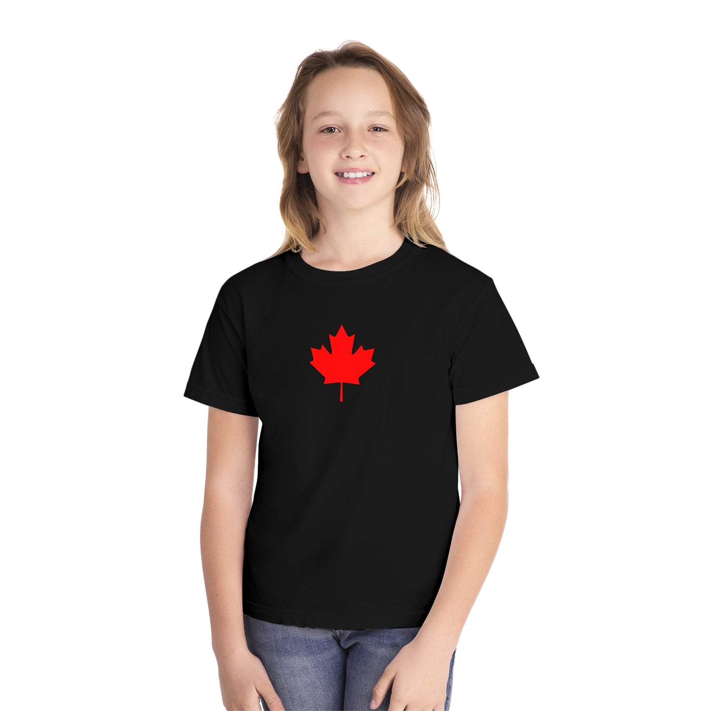 Youth Midweight Tee, Canadian Maple Leaf