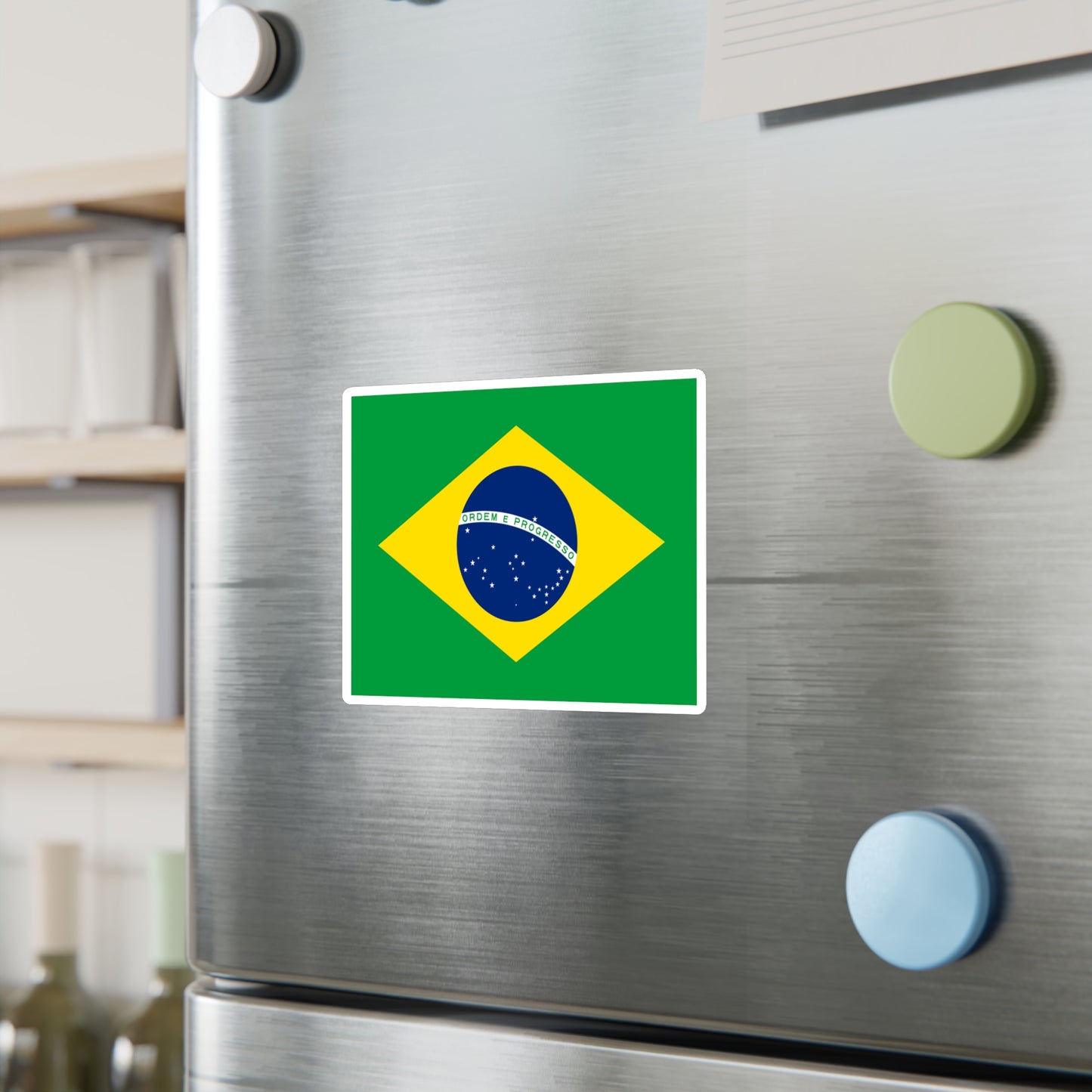 Brazilian Flag, Kiss-Cut Vinyl Decals