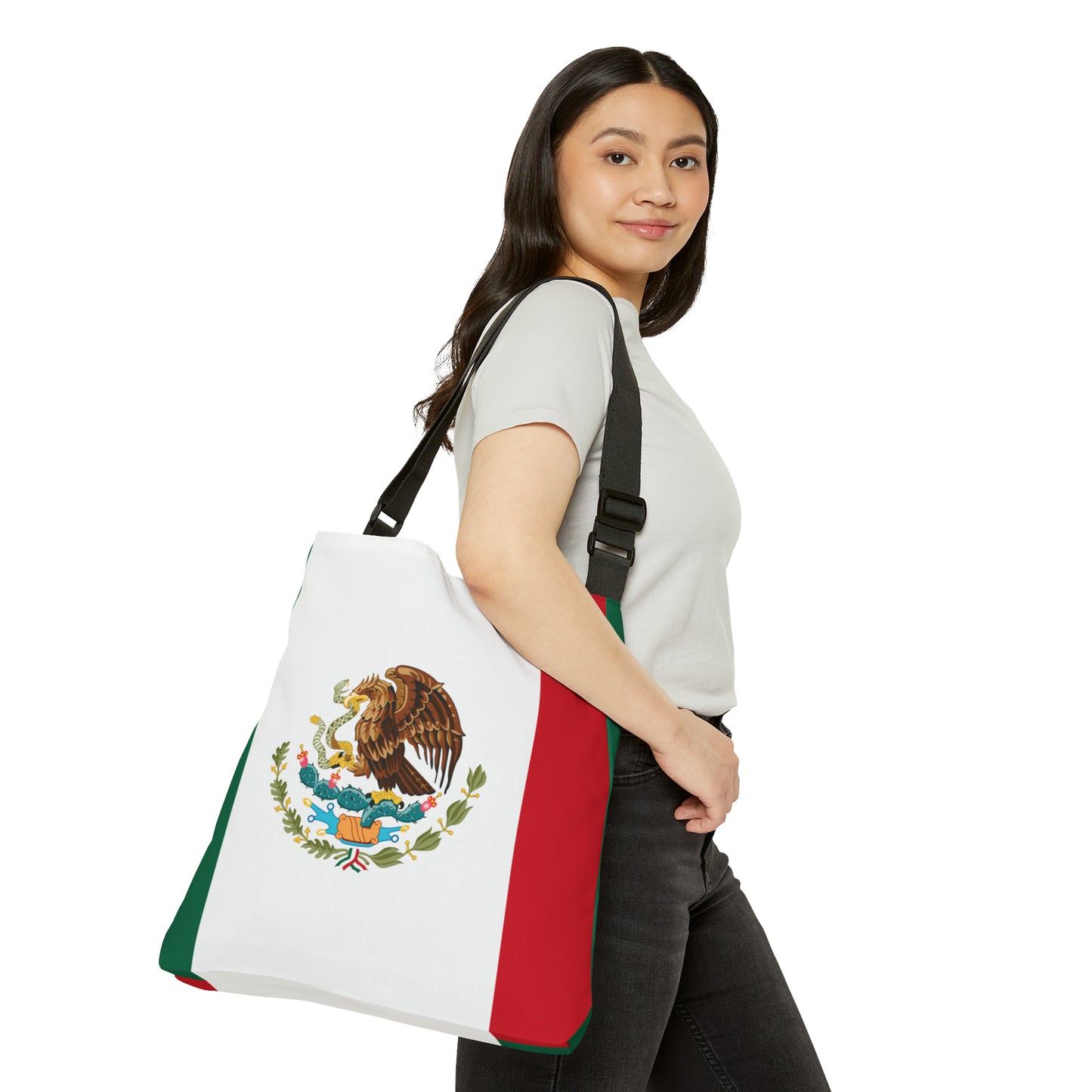 Mexican Flag, Adjustable Tote Bag