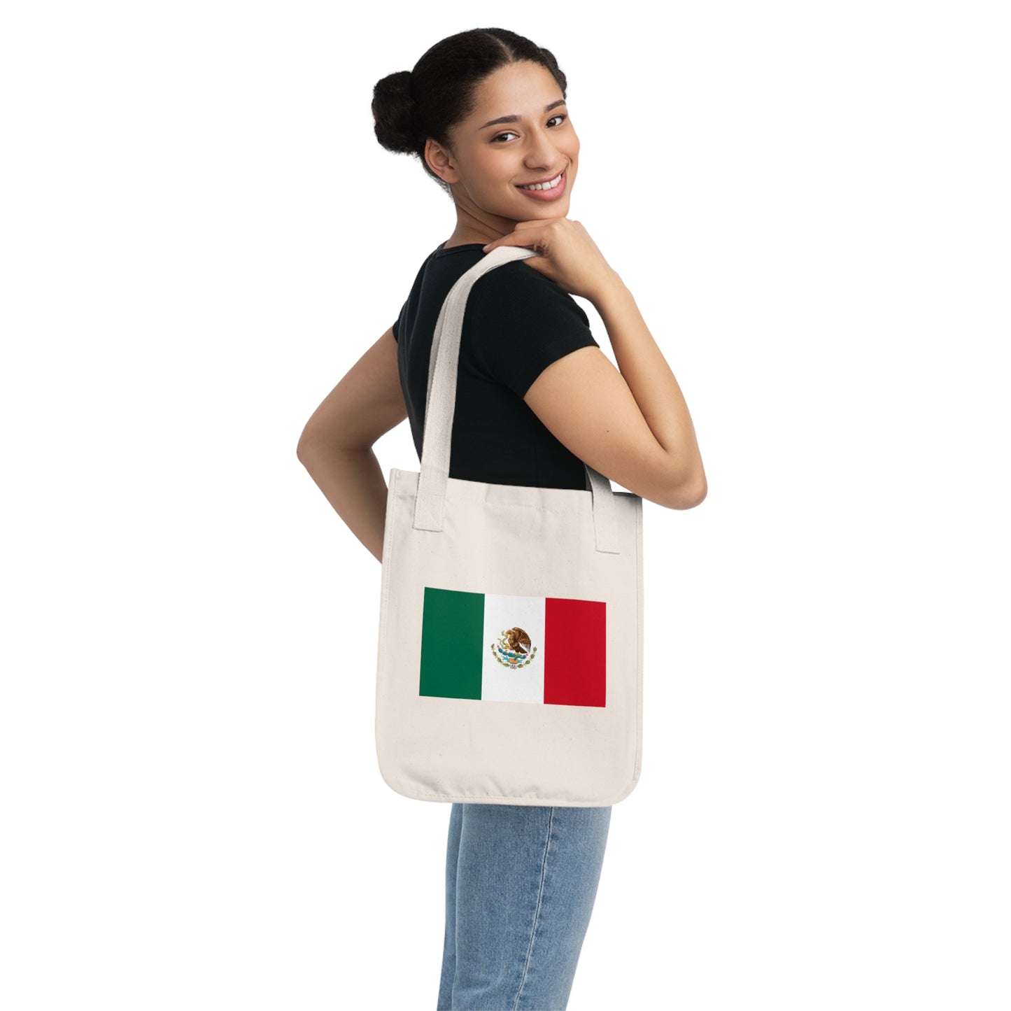 Mexican Flag, Organic Canvas Tote Bag