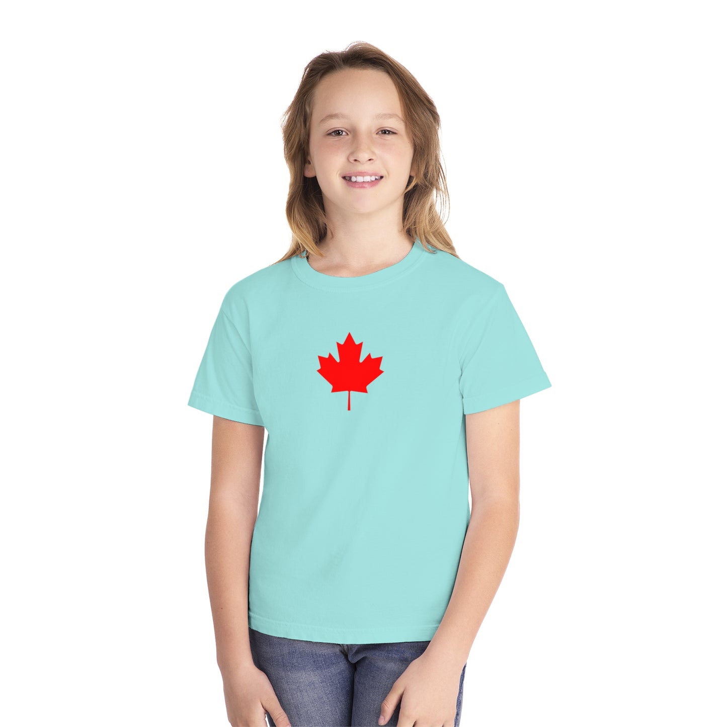 Youth Midweight Tee, Canadian Maple Leaf