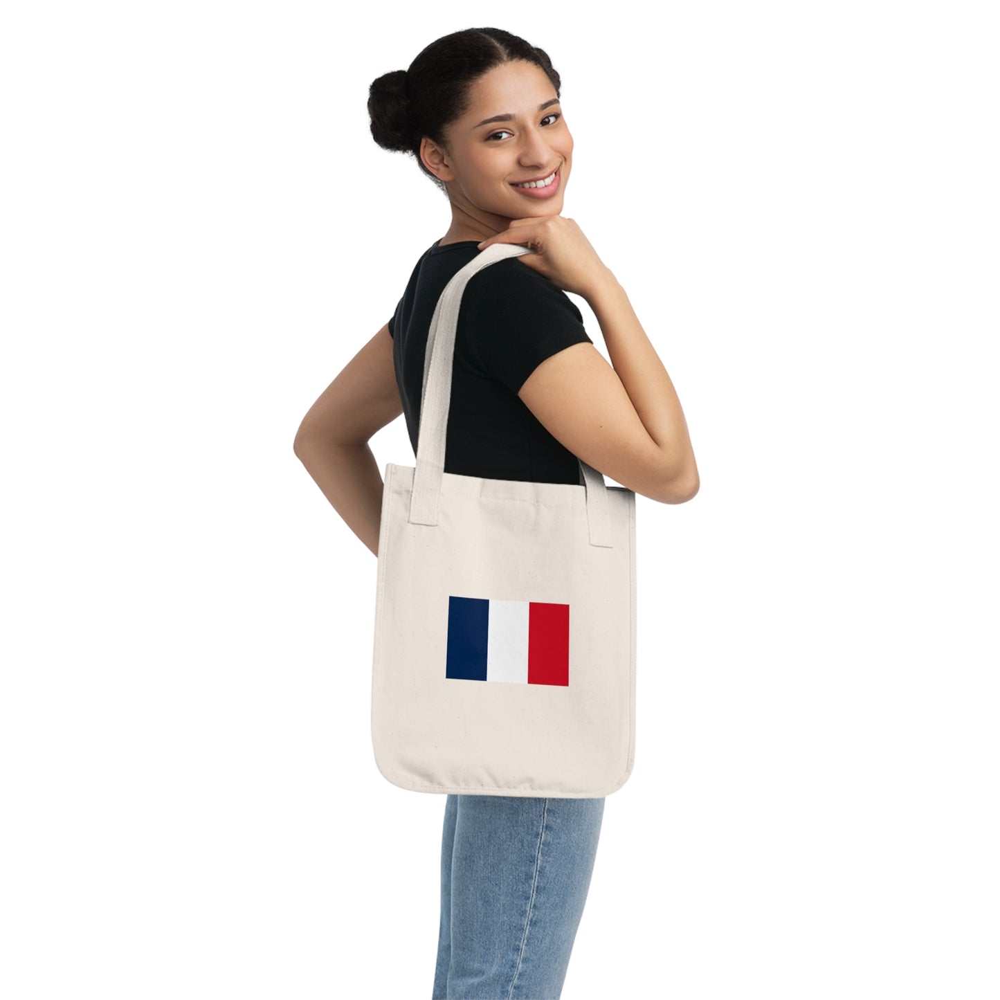 Organic Canvas Tote Bag, French Flag