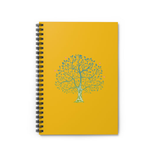 Tree of Life, Spiral Notebook, Ruled Line, Yellow Cover