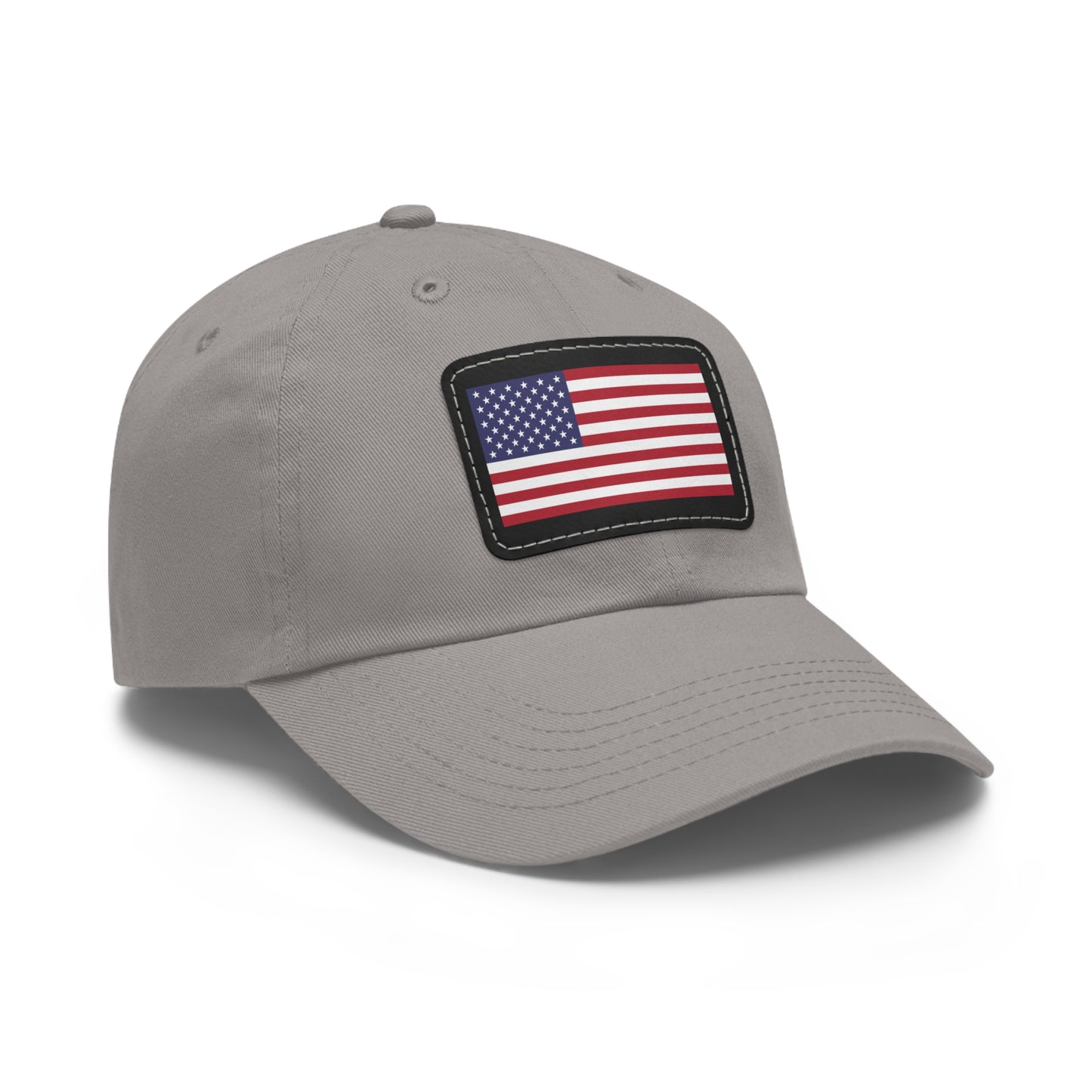 American Flag, Dad Hat with Leather Patch