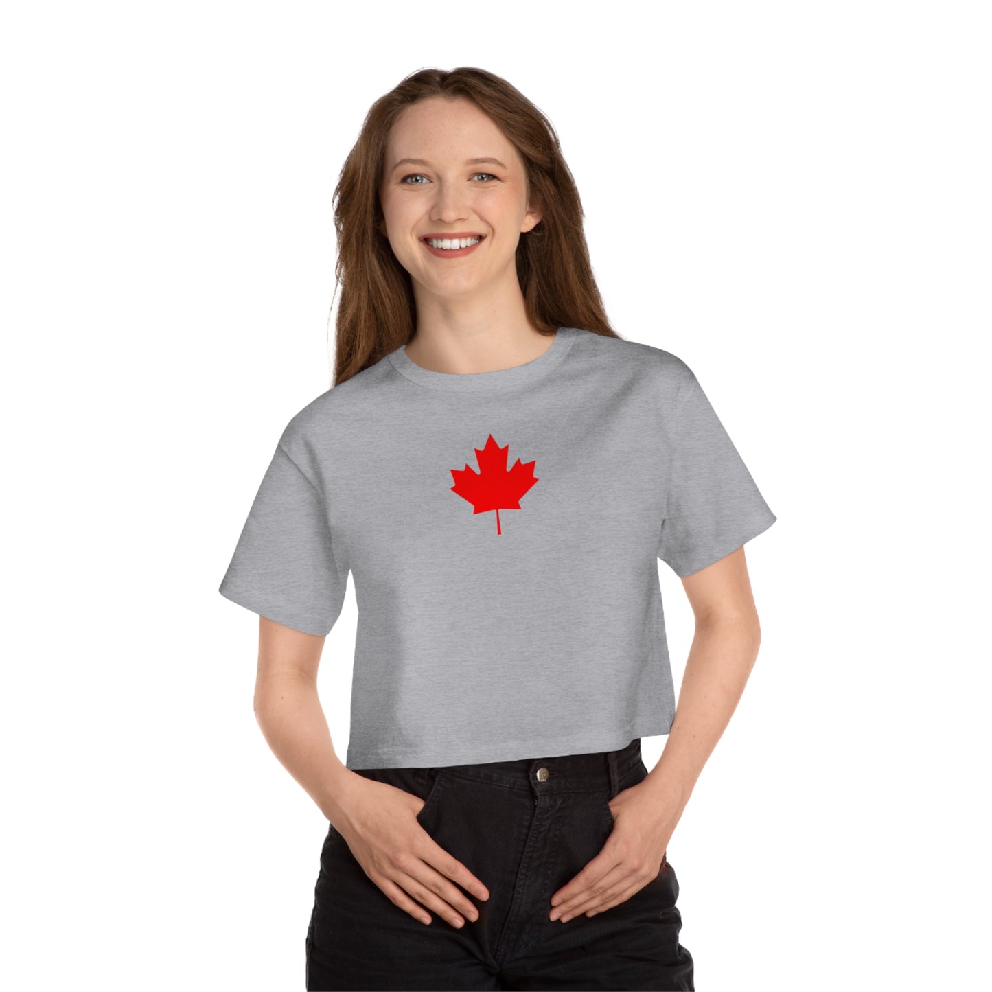 Canadian Maple Leaf, Champion Women's Heritage Cropped T-Shirt