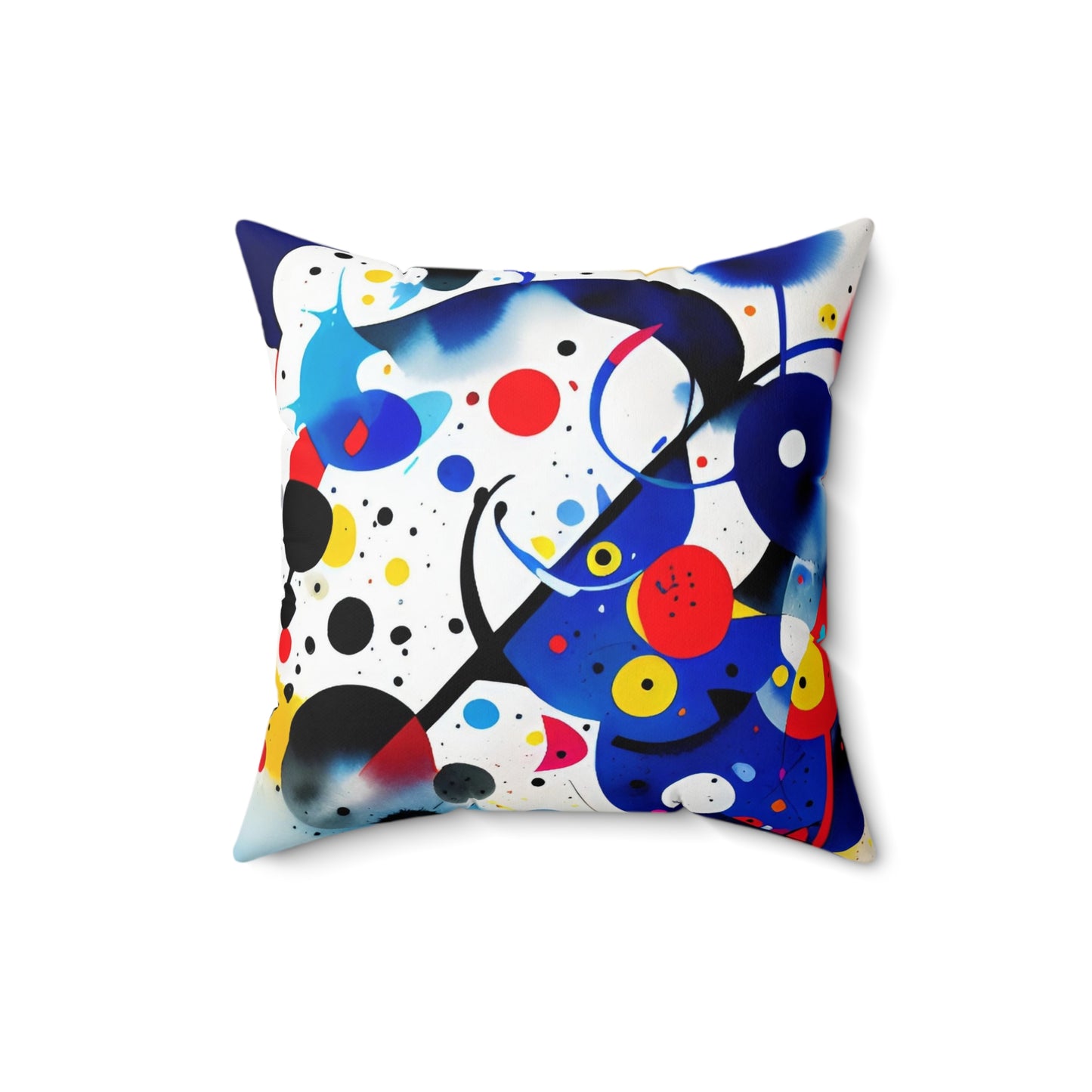 Spun Polyester Square Pillow, Inspired by Miro