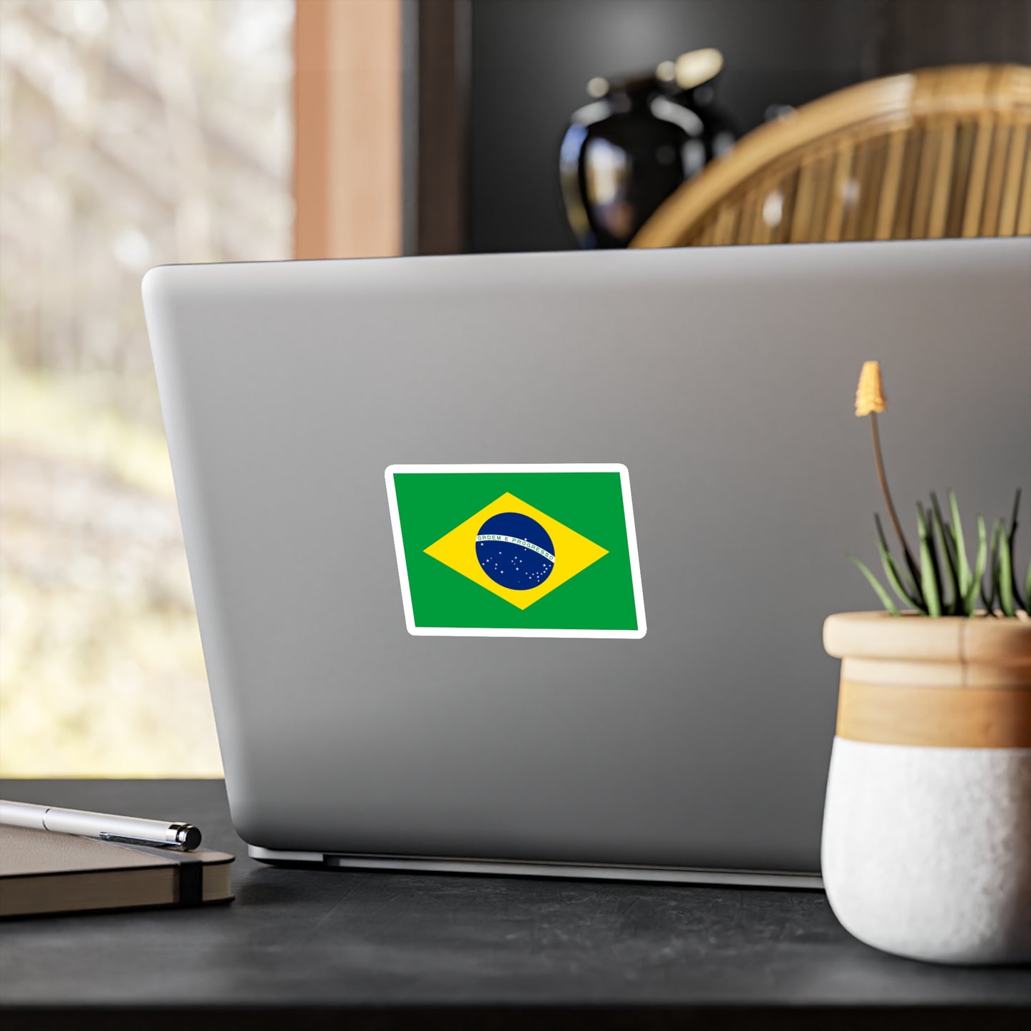 Brazilian Flag, Kiss-Cut Vinyl Decals