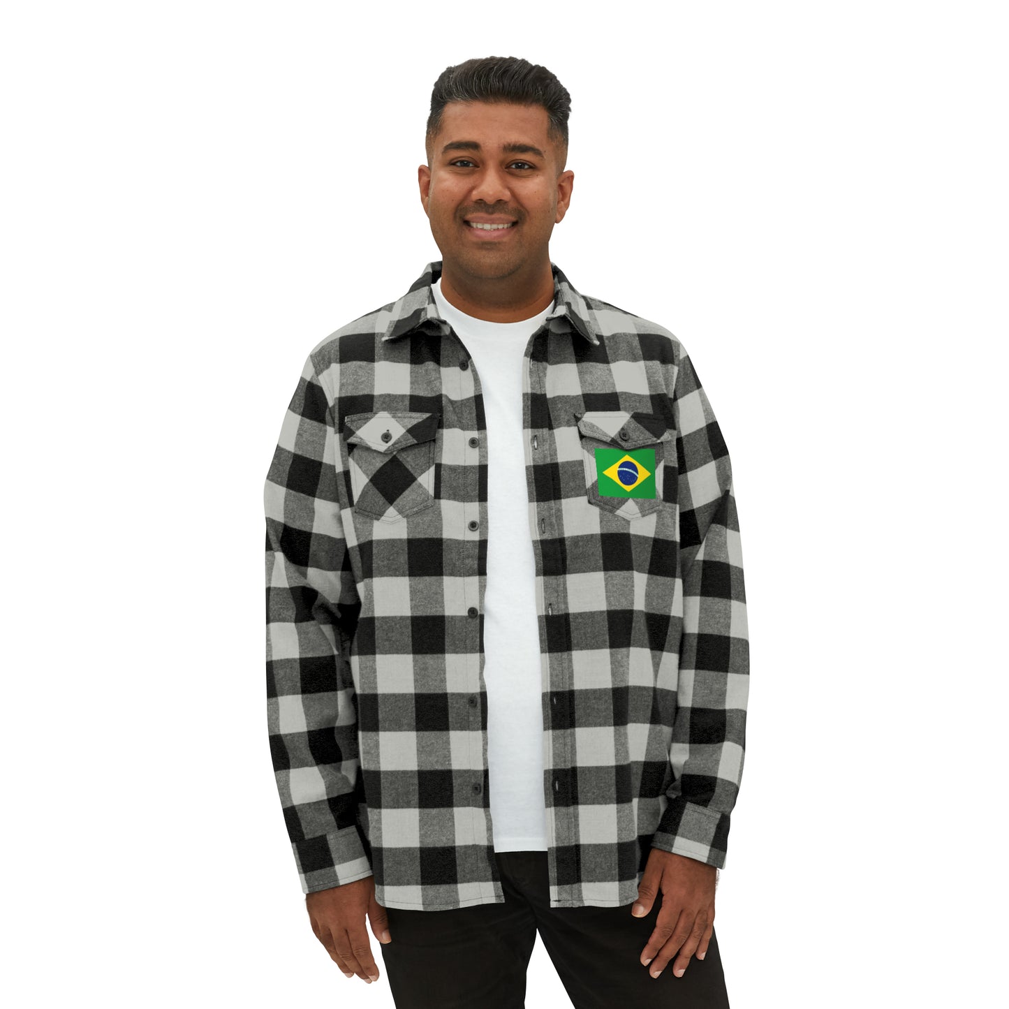 Brazilian Flag, Unisex Flannel Shirt