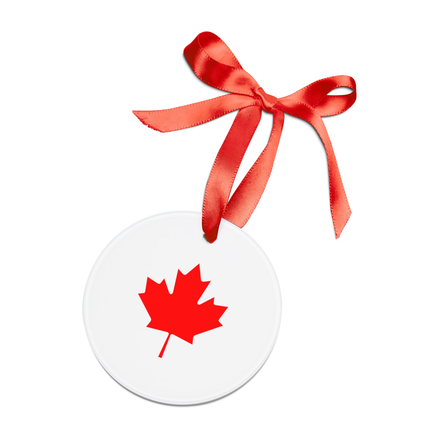 Canadian Maple Leaf, Acrylic Ornament with Ribbon