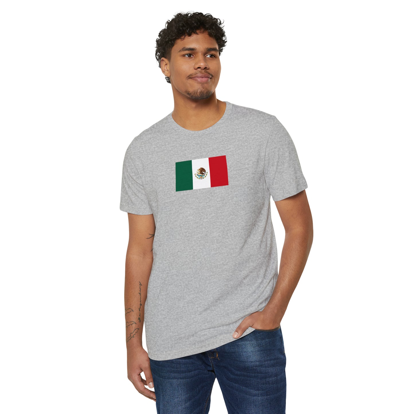 Mexican Flag, Unisex Recycled Organic T-Shirt