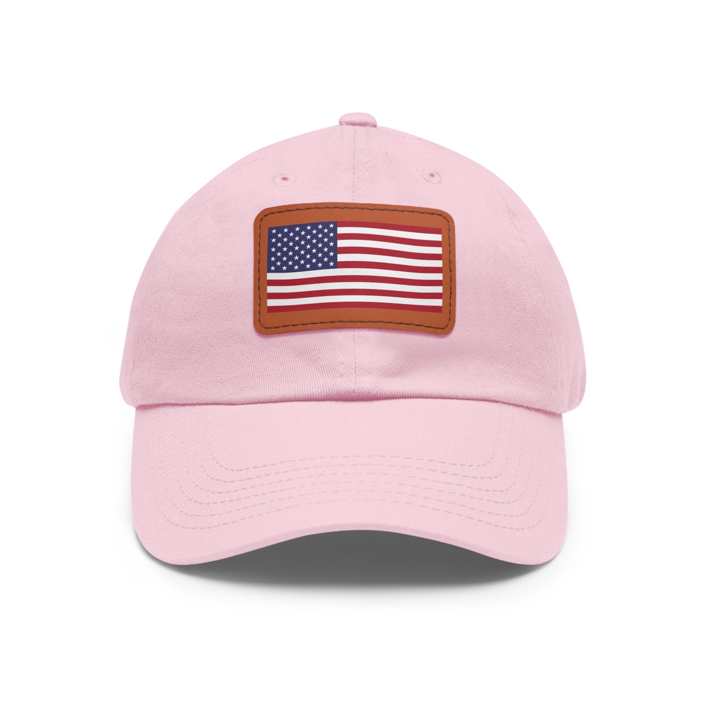 American Flag, Dad Hat with Leather Patch