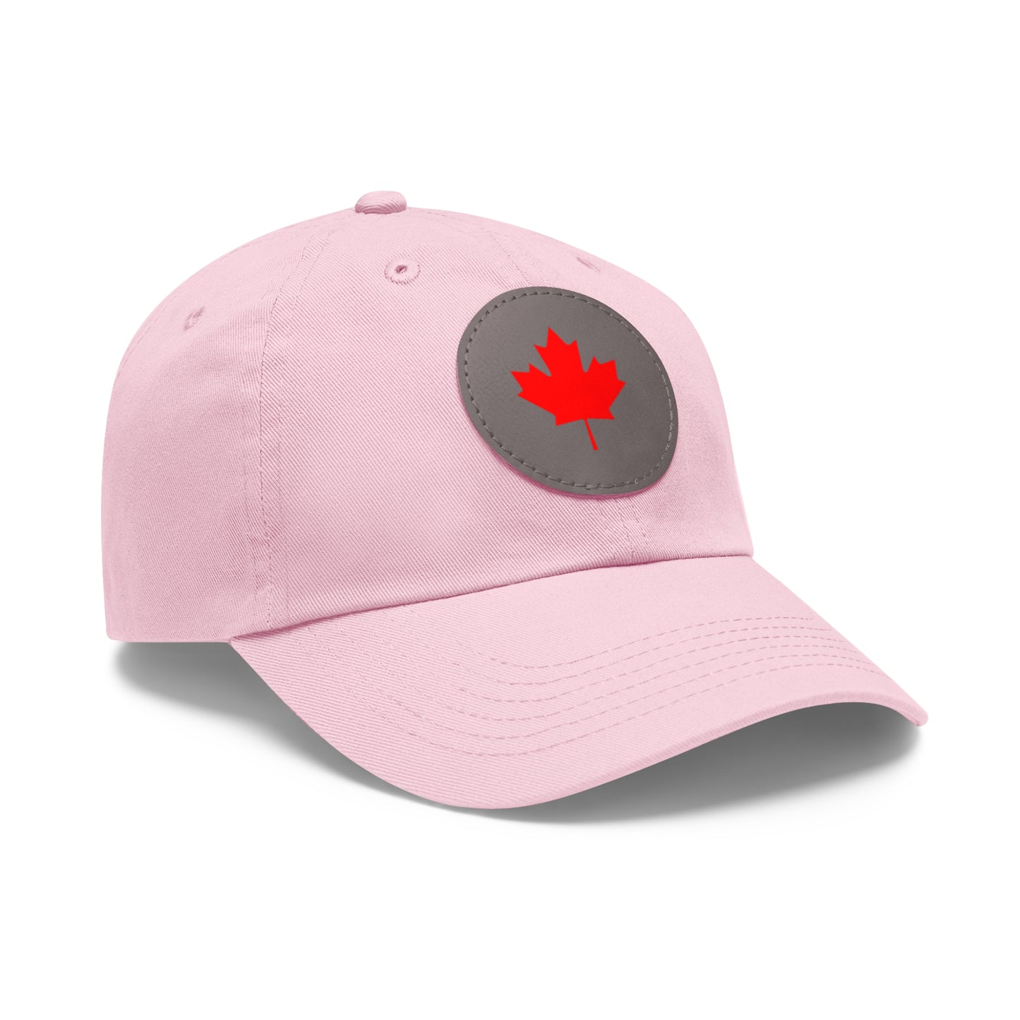 Dad Hat with Leather Patch (Round) with Canadian Maple Leaf