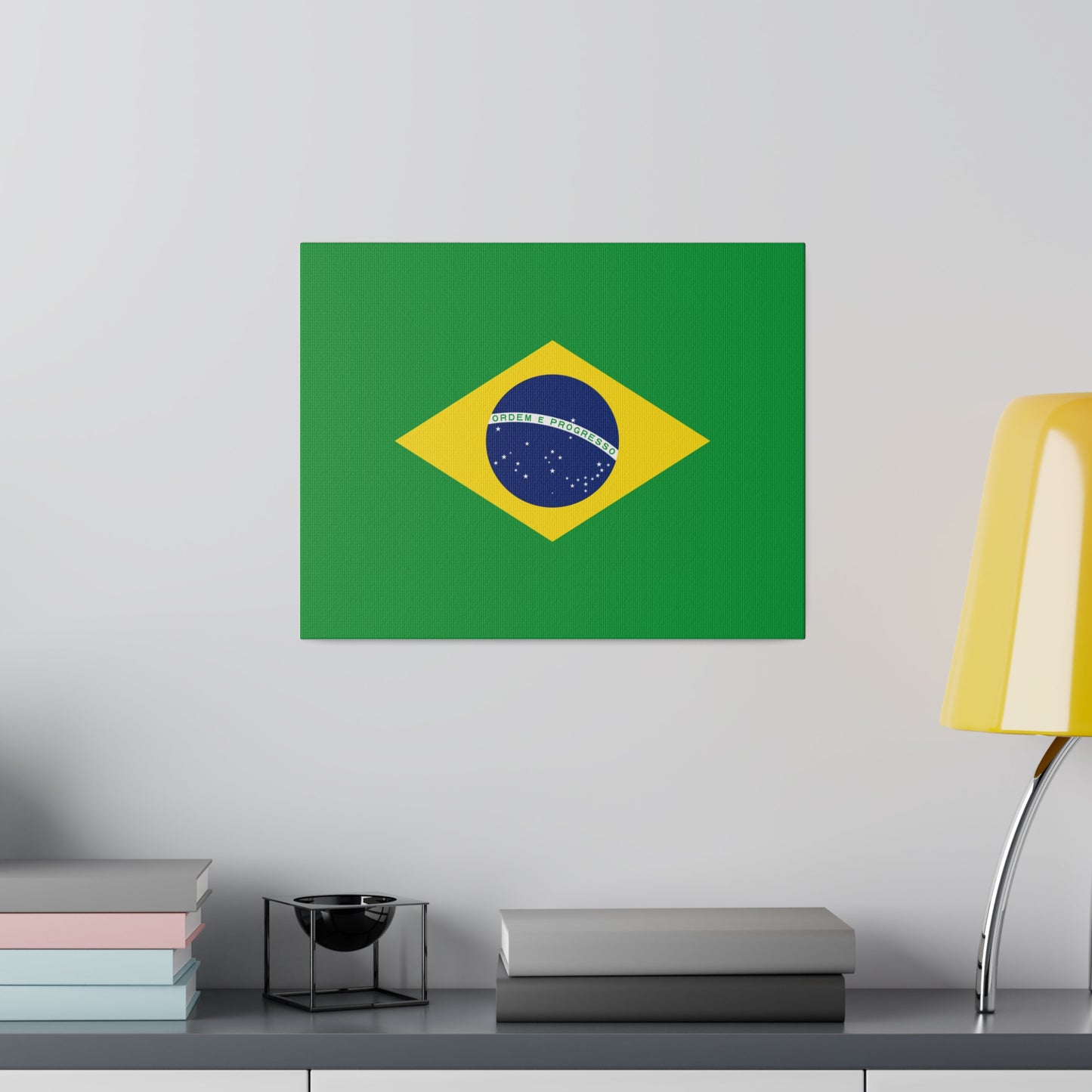 Brazilian Flag Matte Canvas, Stretched, 0.75"