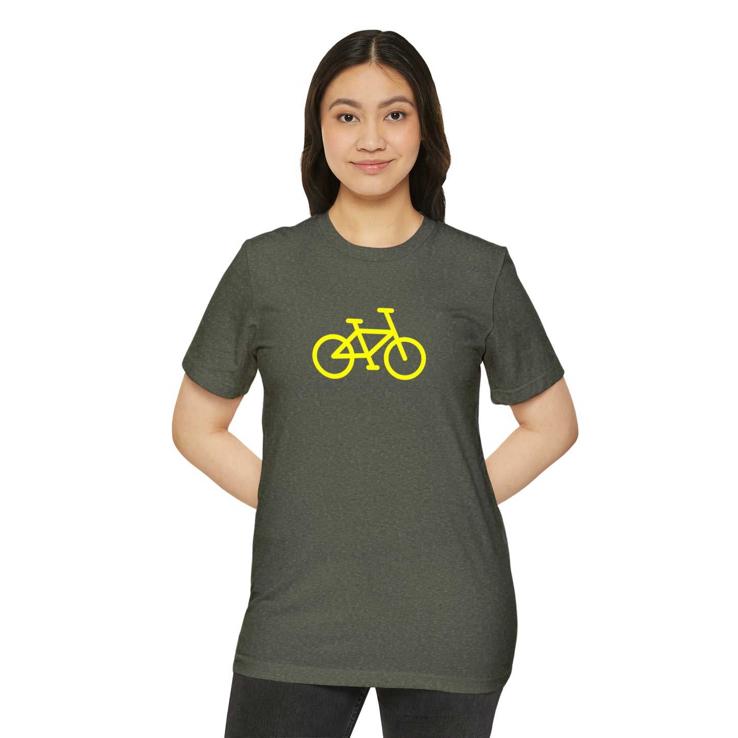 BIKE Unisex Recycled Organic T-Shirt, Gold Print