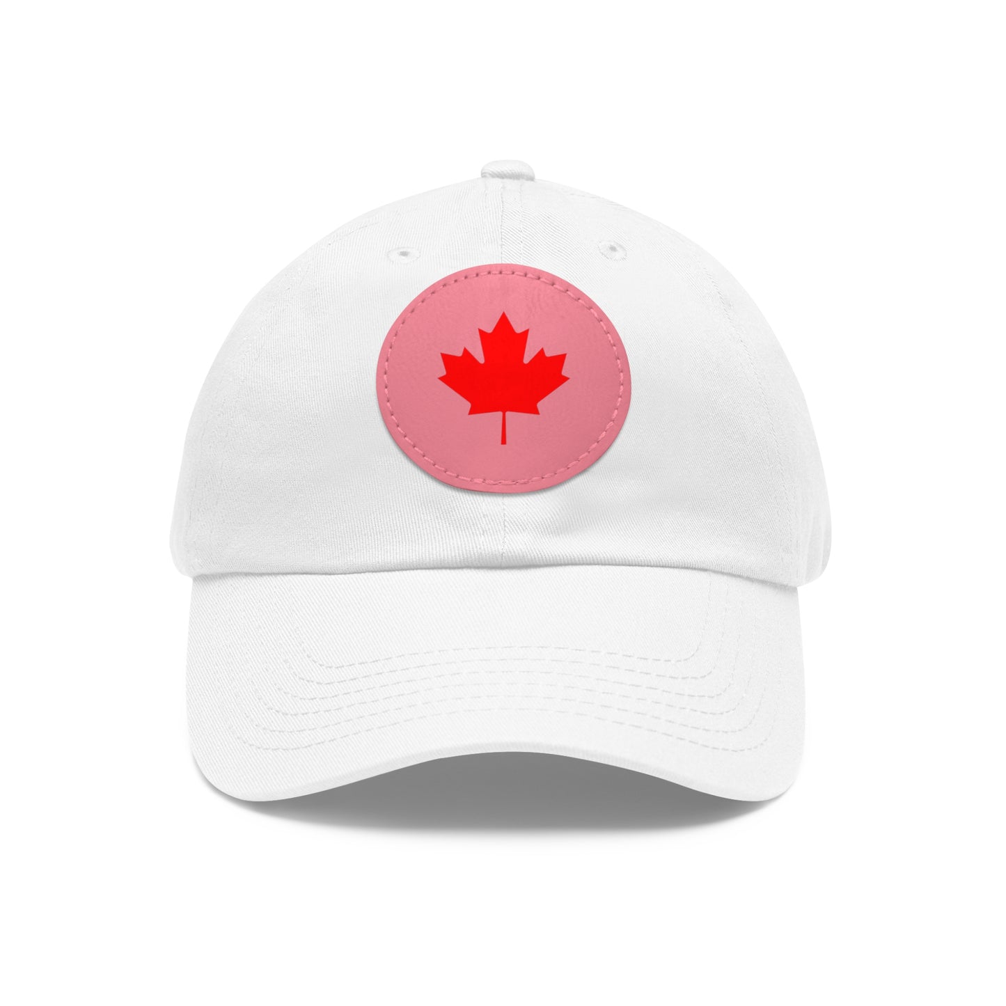 Dad Hat with Leather Patch (Round) with Canadian Maple Leaf