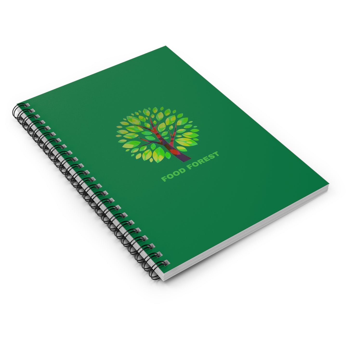 FOOD FOREST Spiral Notebook, Ruled Line, Green Cover