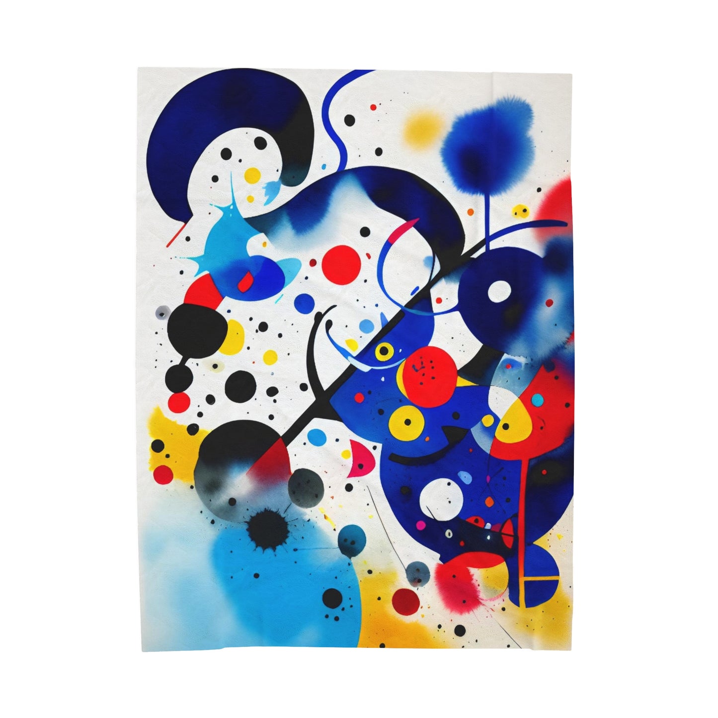 Abstract Velveteen Plush Blanket, Inspired by Miro