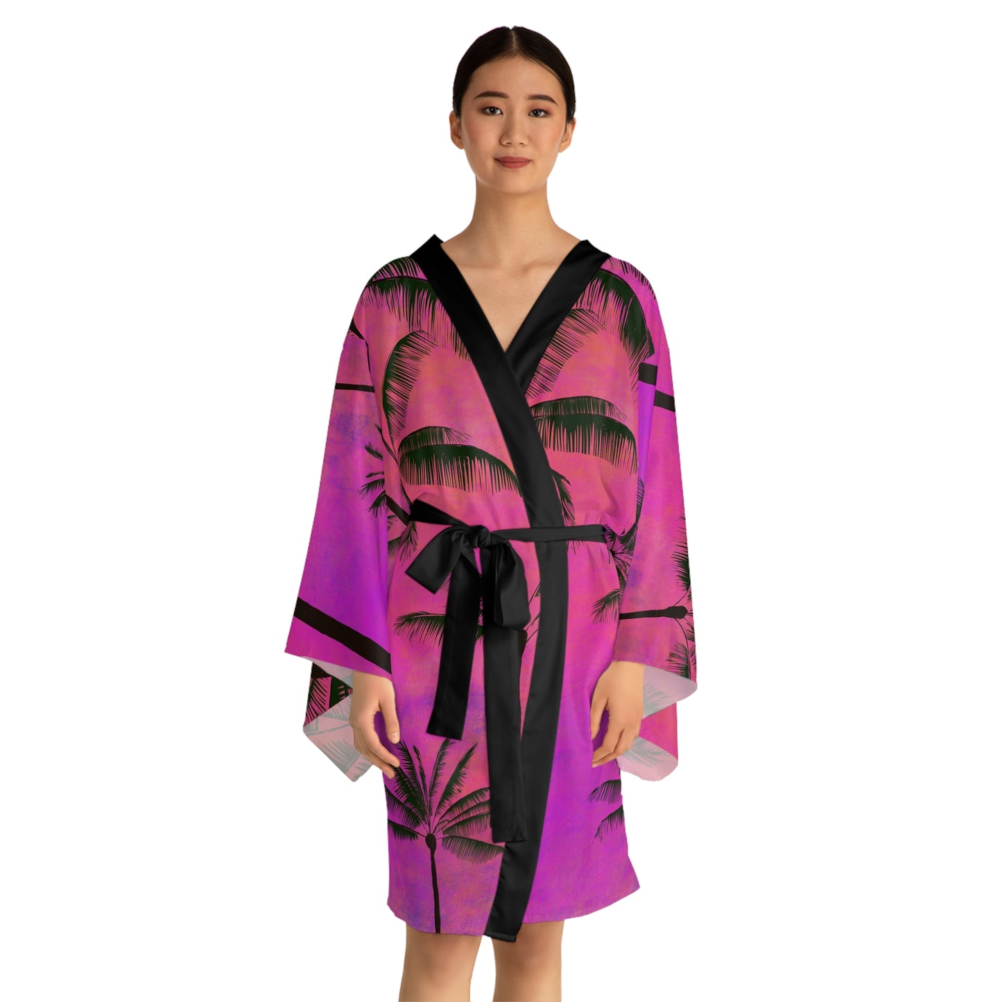 Tropical Long Sleeve Kimono Robe