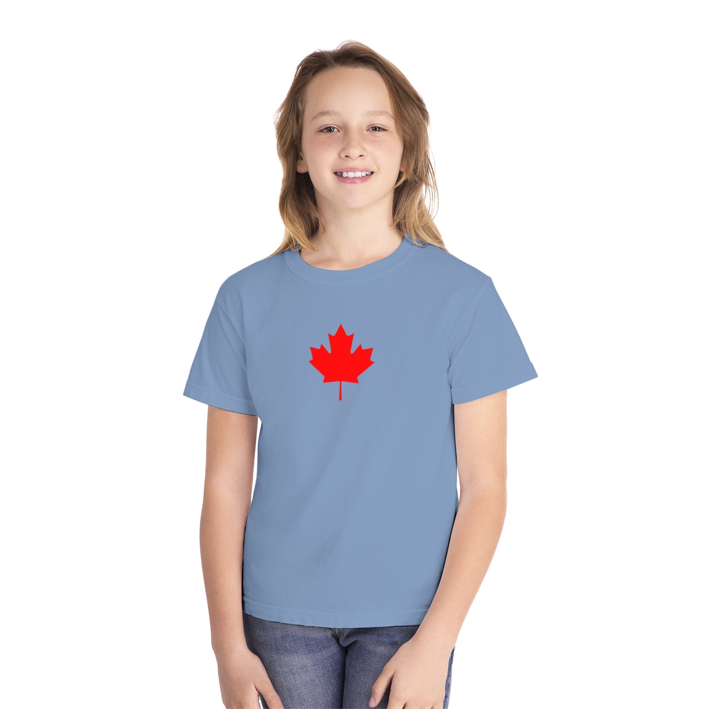 Youth Midweight Tee, Canadian Maple Leaf