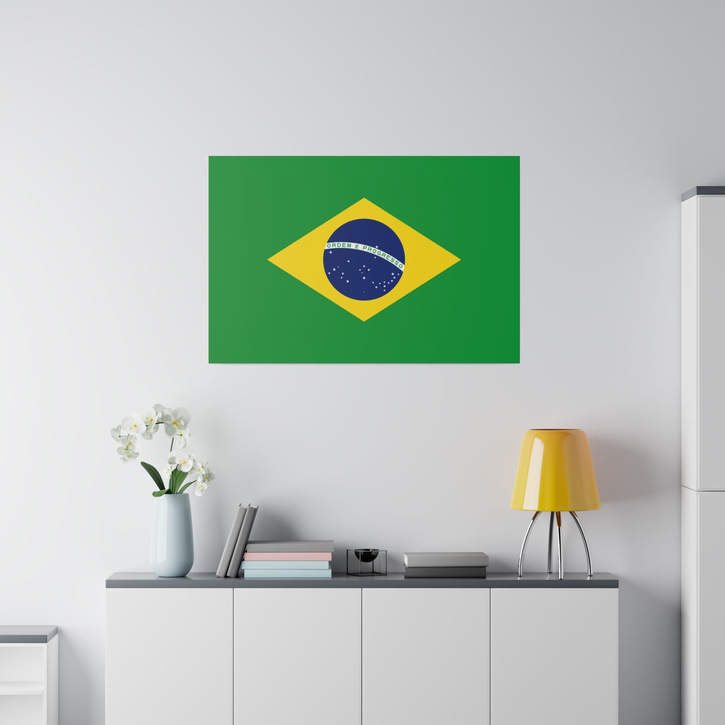 Brazilian Flag Matte Canvas, Stretched, 0.75"