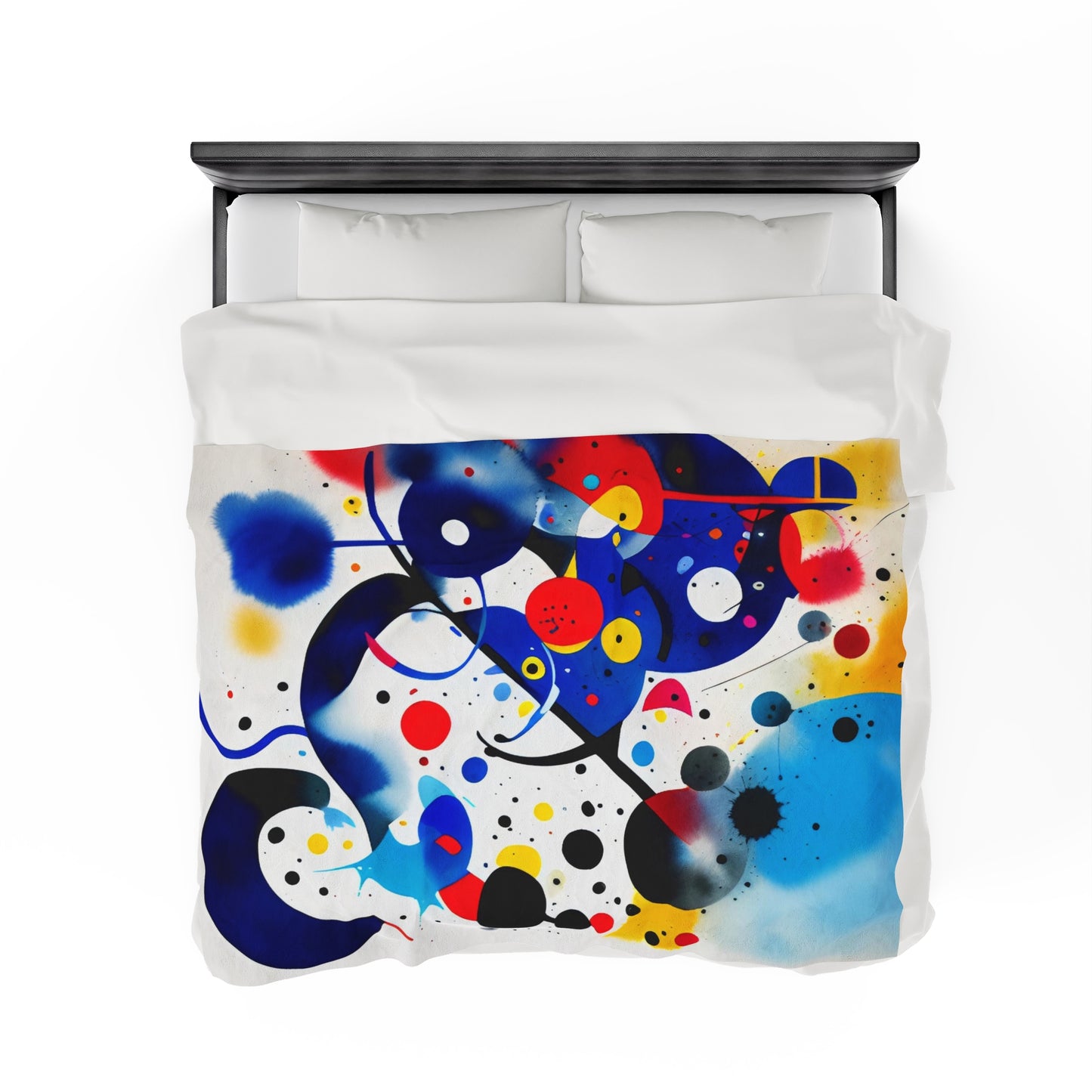 Abstract Velveteen Plush Blanket, Inspired by Miro