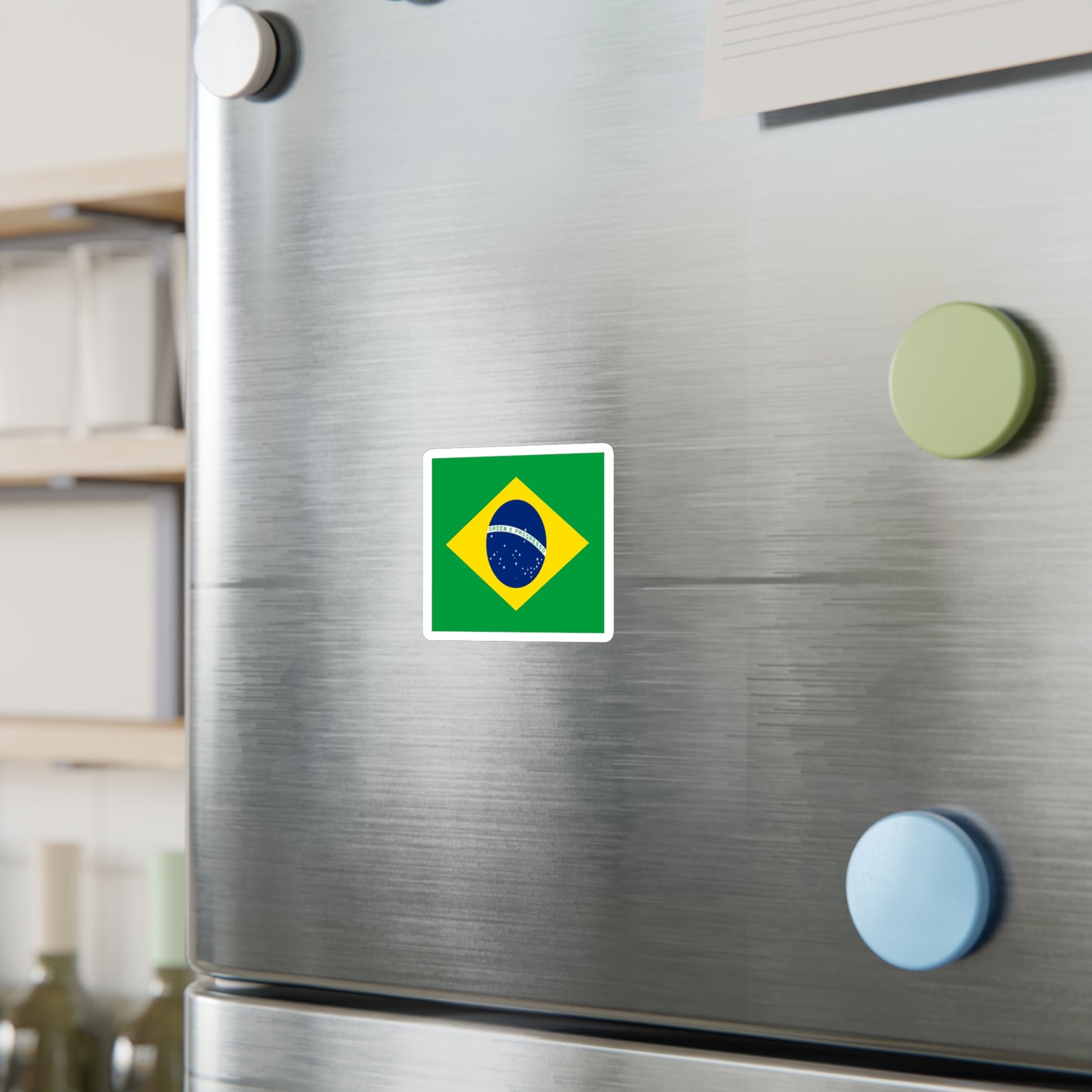 Brazilian Flag, Kiss-Cut Vinyl Decals