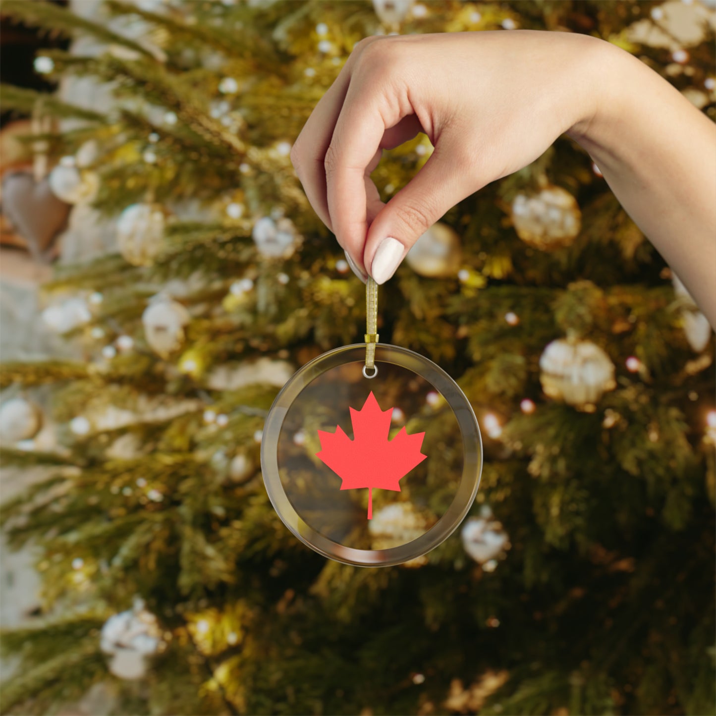 Glass Ornament Bundles, Canadian Maple Leaf