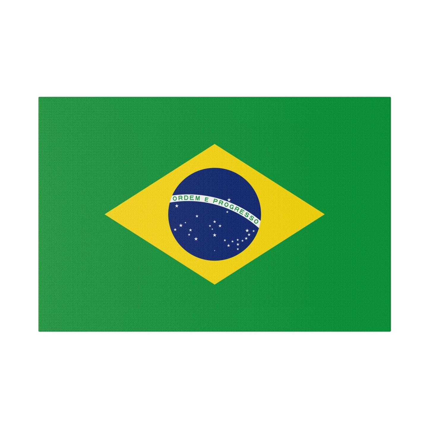 Brazilian Flag Matte Canvas, Stretched, 0.75"